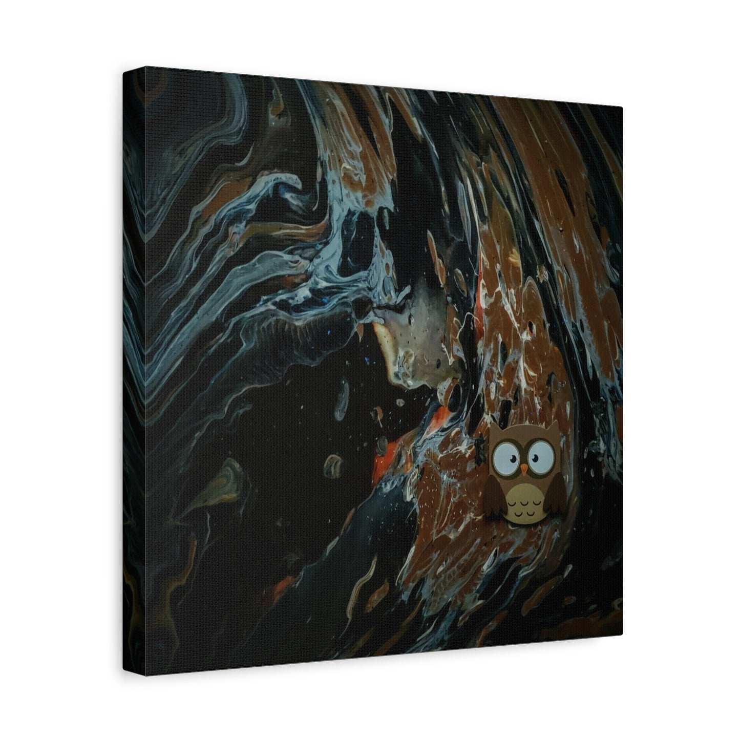 Abstract Swirl Owl Matte Canvas Print
