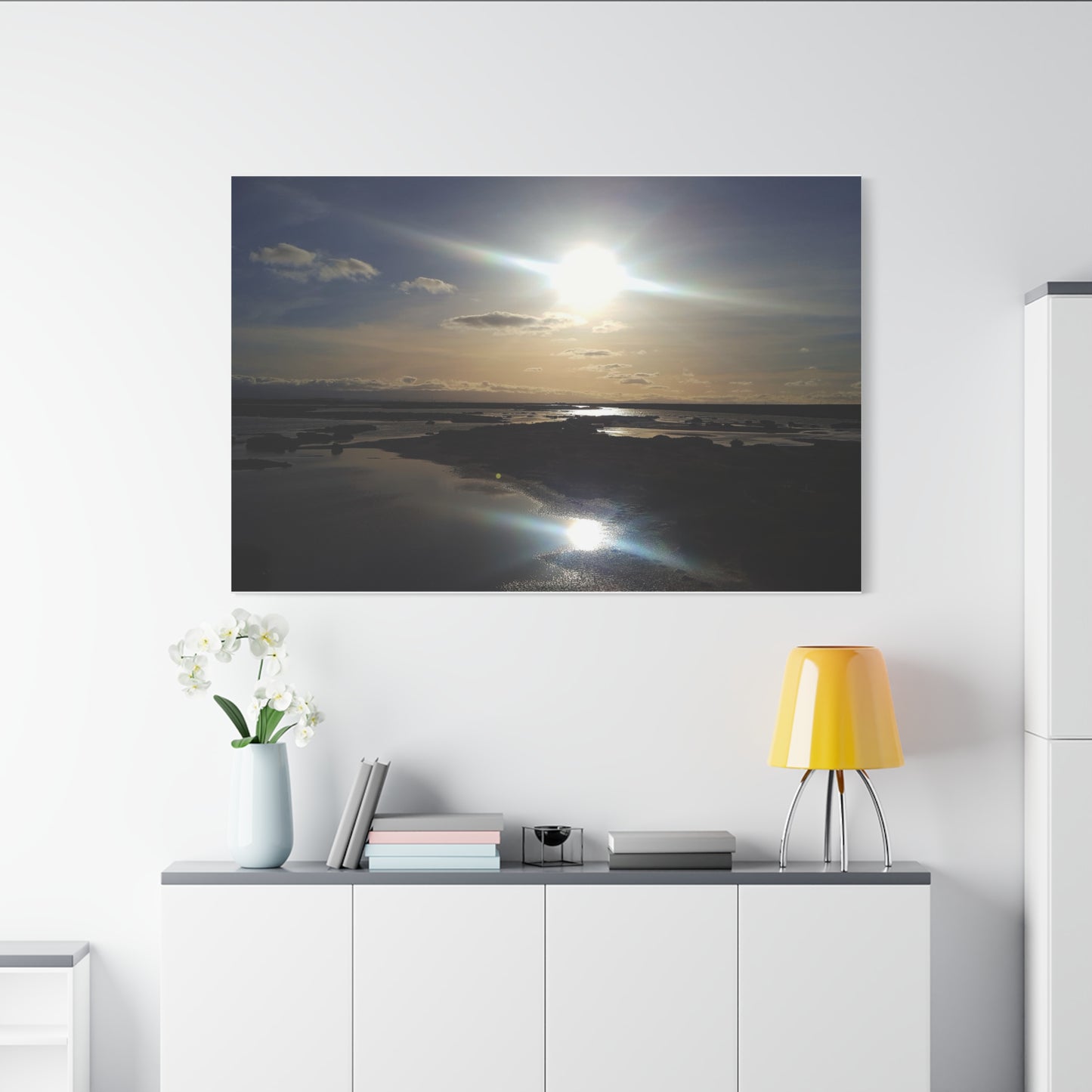 Don Edwards wildlife preserve - Reflection Canvas Wall Art — Coastal Landscape Print