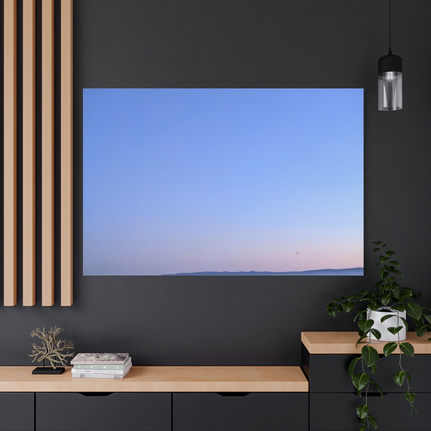 Serene Blue Horizon Matte Canvas Print — Stretched Wall Art