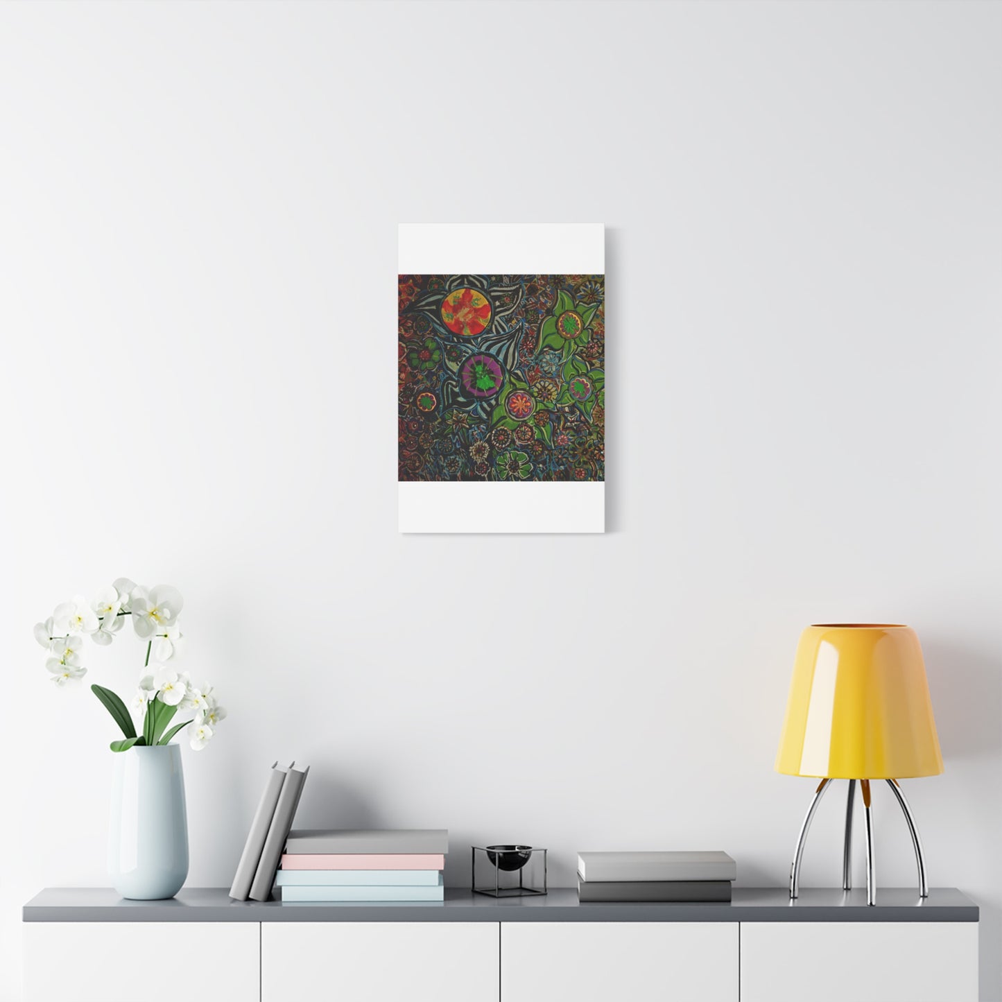 Urban_gardening-03 - Psychedelic Floral Canvas Print — Vibrant Abstract Garden Wall Art