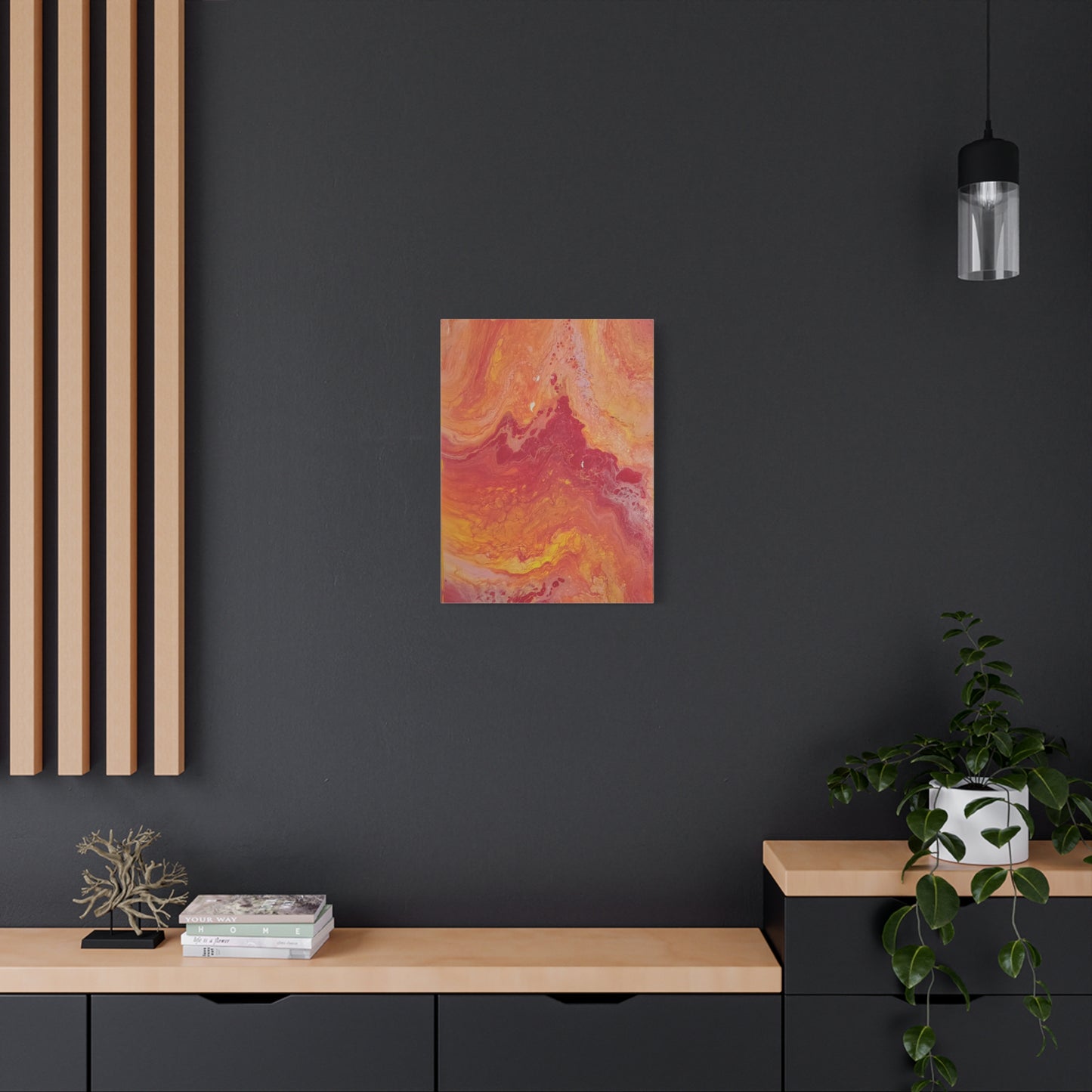 Abstract Pepto Popured - Sunset Swirl Matte Canvas Art - Stretched 1.25"