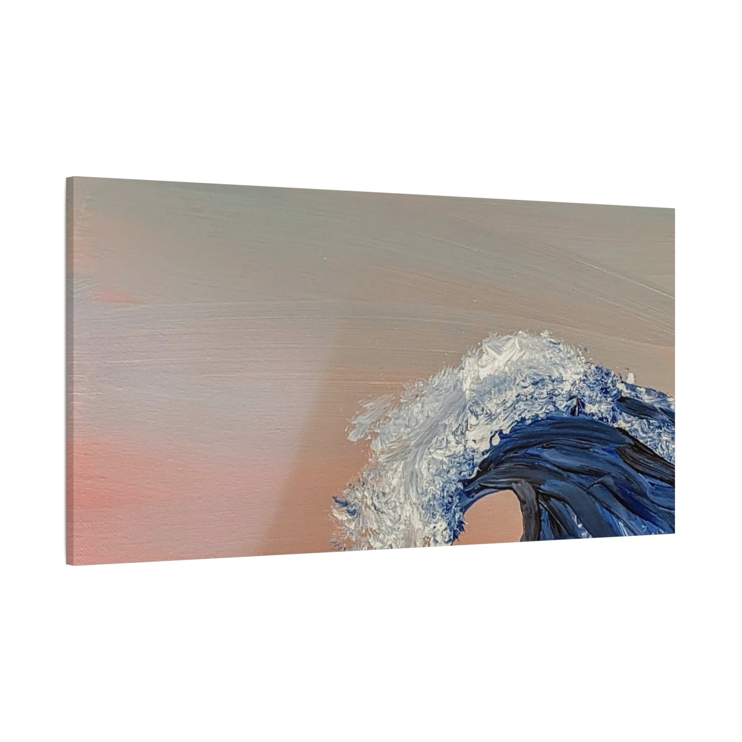 California_Coast - Ocean Wave Canvas Art — Blue Wave Seascape Matte Stretched Canvas