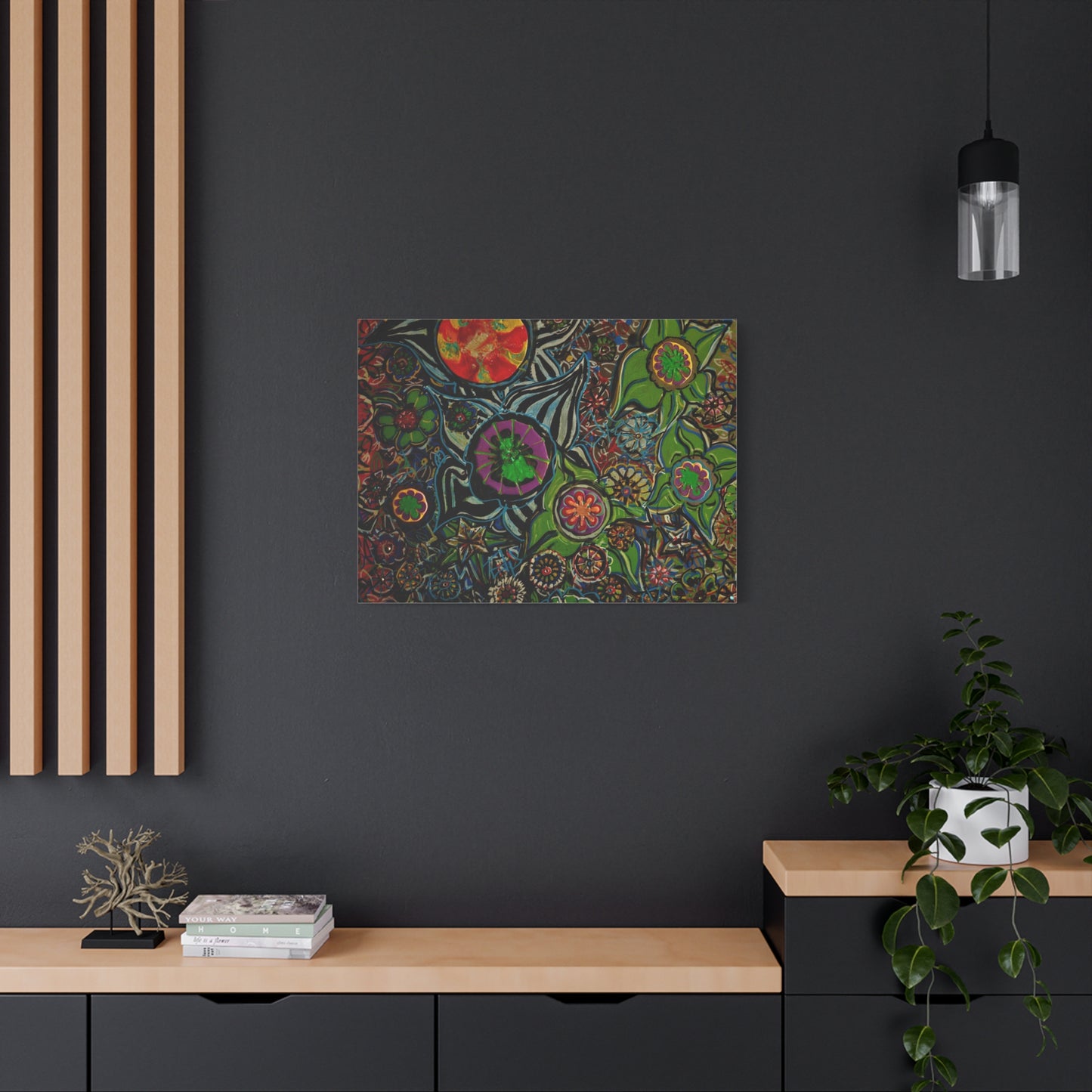 Urban_gardening-03 - Psychedelic Floral Canvas Print — Vibrant Abstract Garden Wall Art