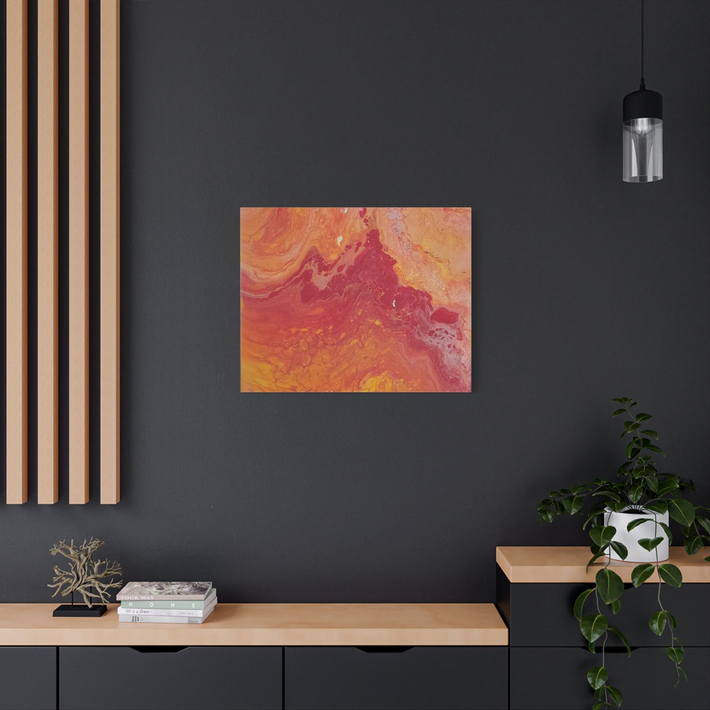 Abstract Pepto Popured - Sunset Swirl Matte Canvas Art - Stretched 1.25"