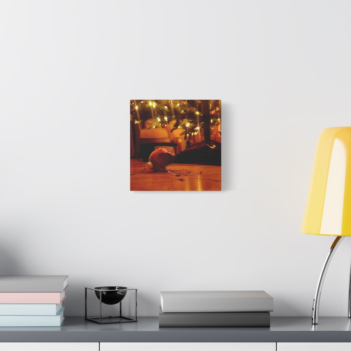 Christmas Tree Ornament Photo Canvas – Cozy Holiday Still Life Wall Art