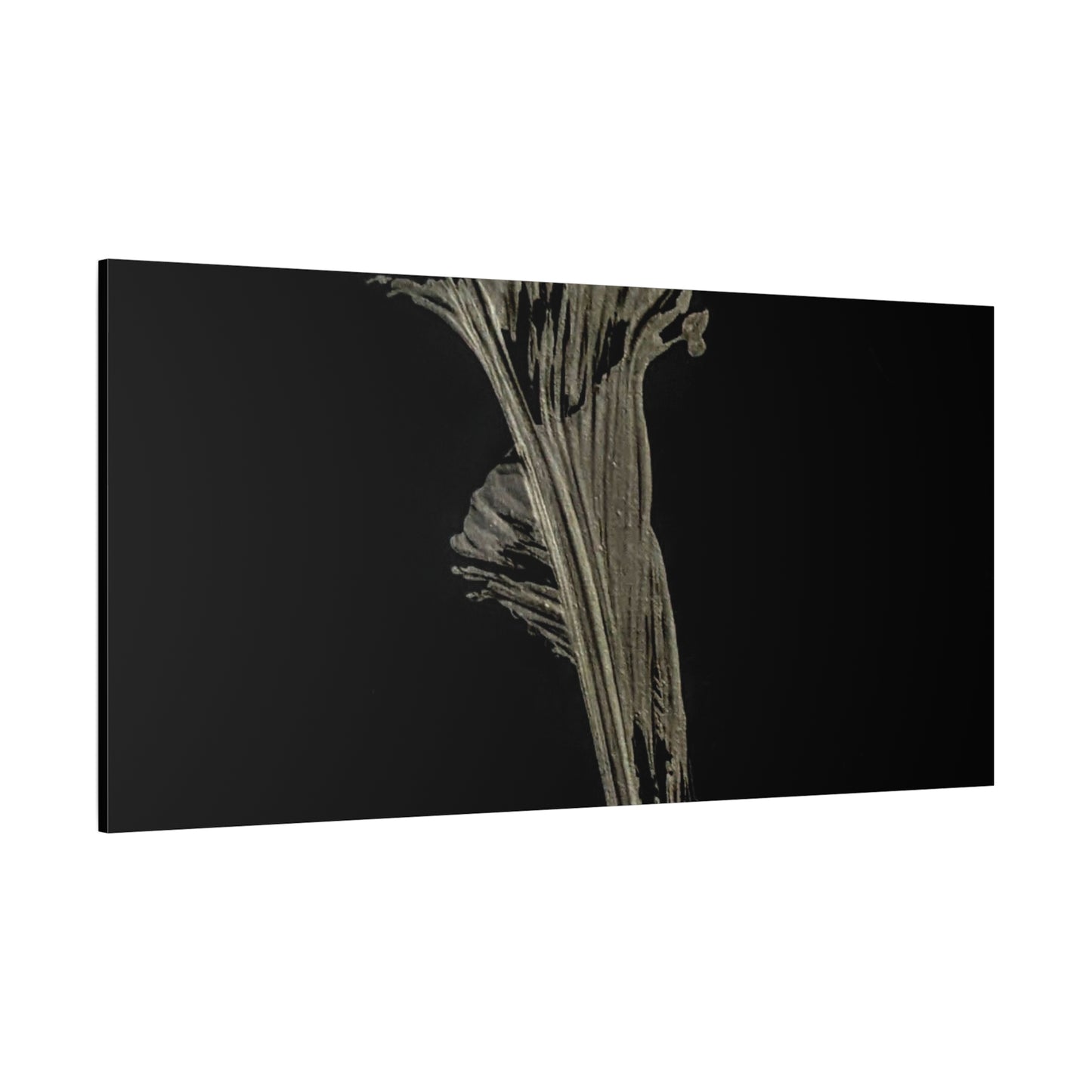 Calla Lilly - Minimalist Botanical Canvas Print — Monochrome Flower Art on Black Matte
