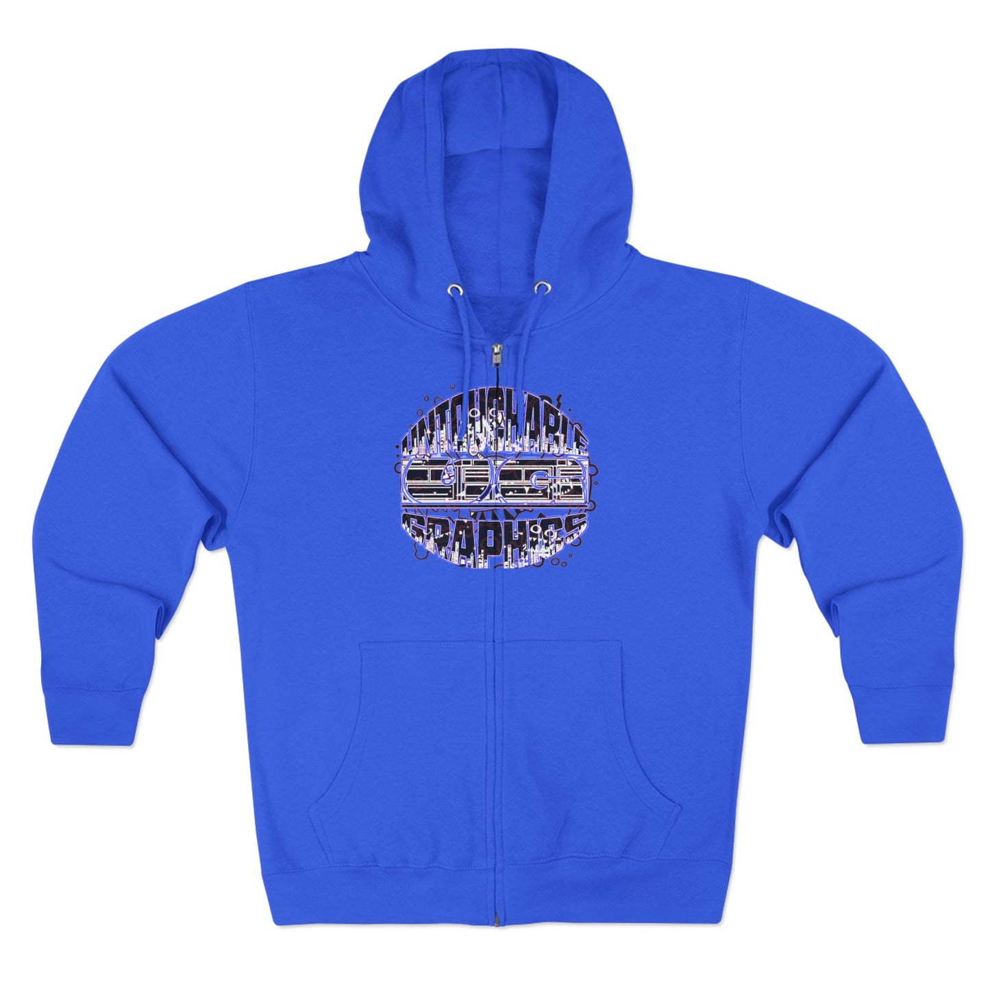 UG-logo - Zip Hoodie with Abstract Cyber Circuit Circle Graphic