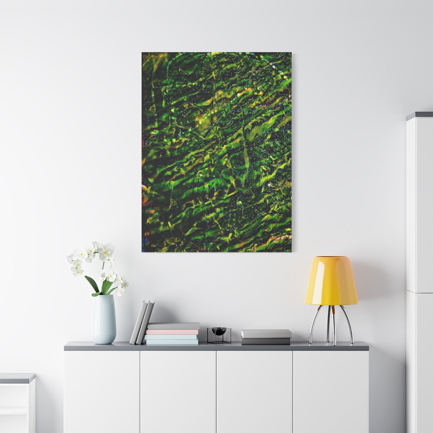 Confessions - Abstract Green Texture Canvas - Matte Stretched Wall Art