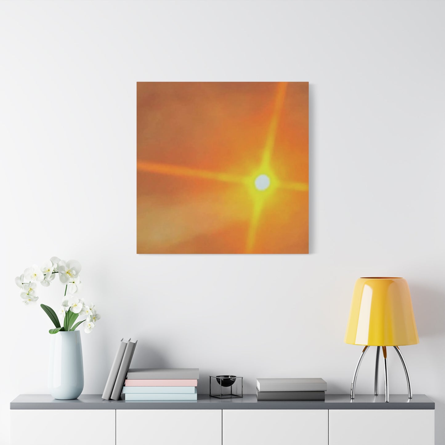 Sunburst Sunset Canvas Print — Warm Abstract Wall Art