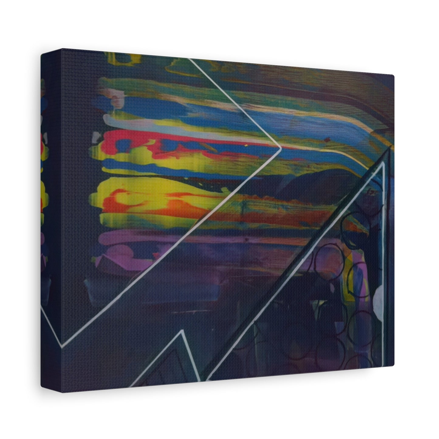 Abstract Geometric Canvas Art - 2025 astronomy – Colorful Drip Triangle Stretched Canvas