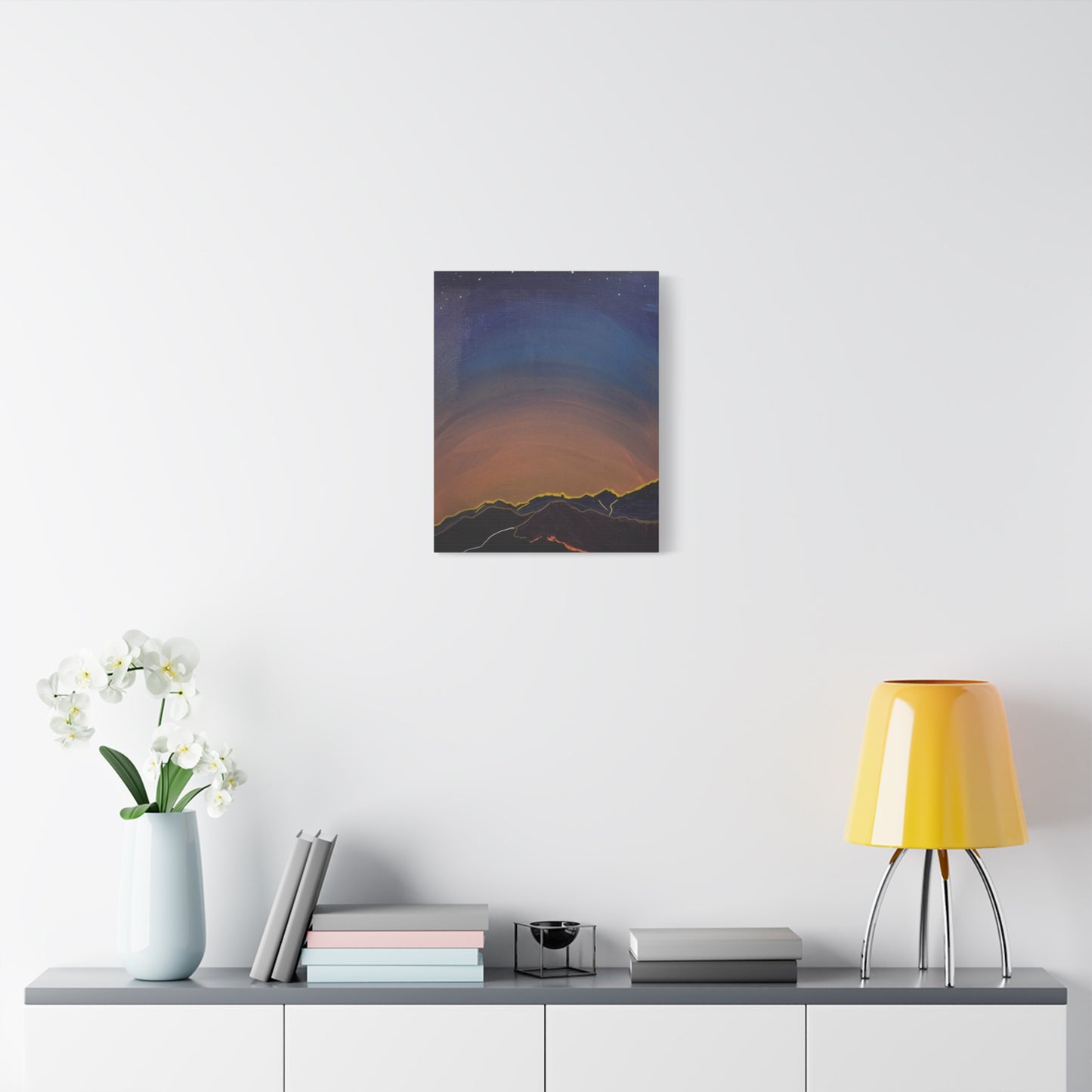 Sunset Mountain Canvas Wall Art - first light — Matte Stretched Landscape Print