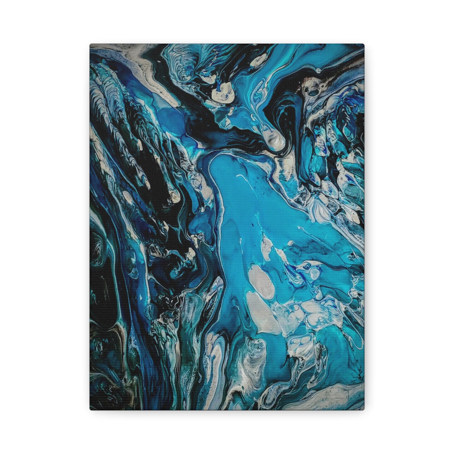 Blue Ocean Abstract Matte Canvas Print — Stretched Wall Art
