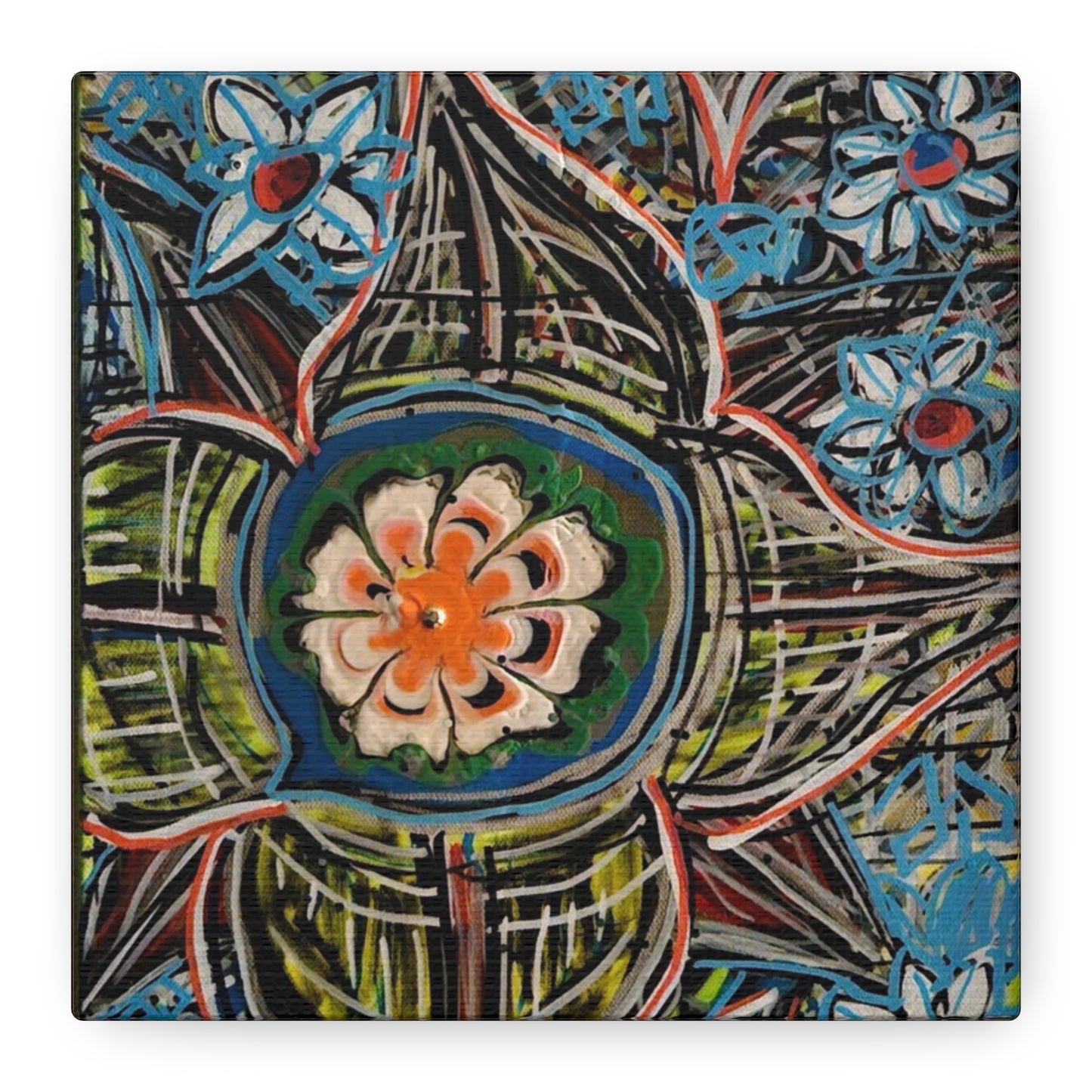 urban_gardening_02 - Abstract Floral Mandala Matte Canvas Print (Stretched 1.25")