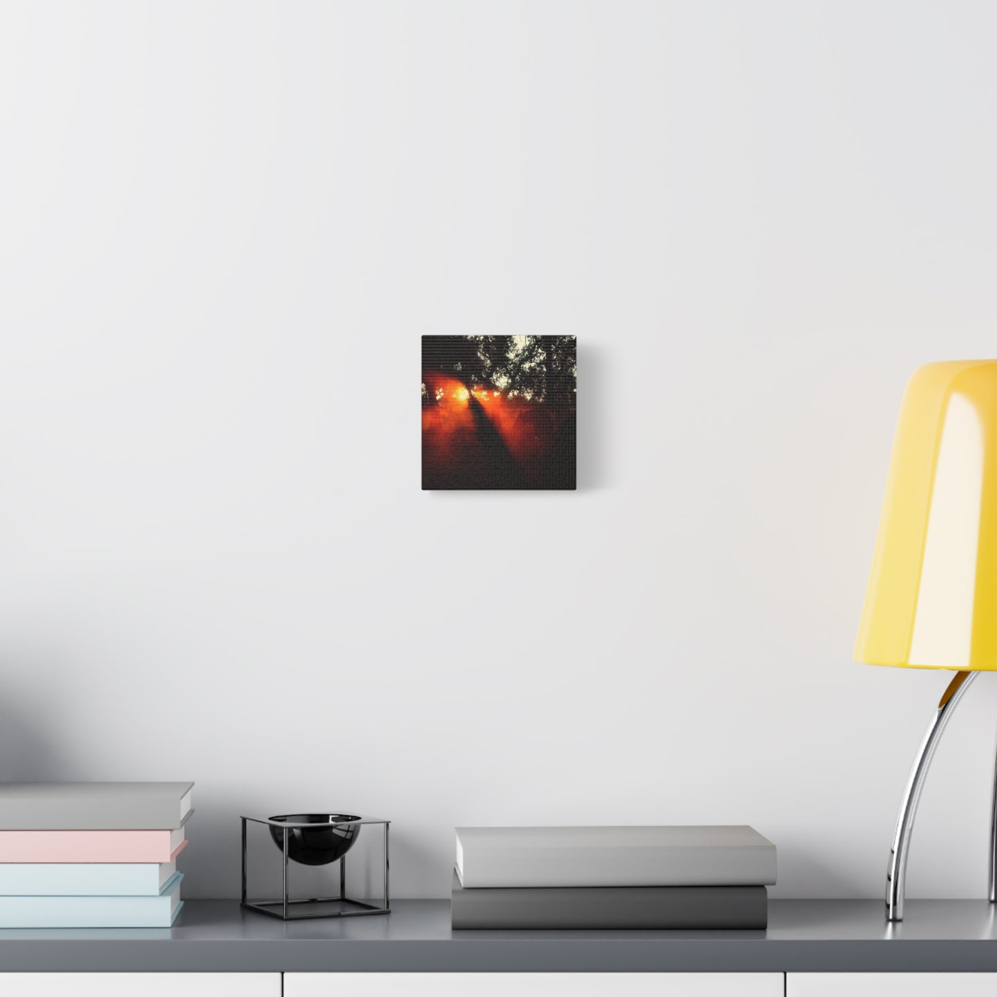 Sunset Forest Matte Canvas Wall Art — Dramatic Orange Light Photography