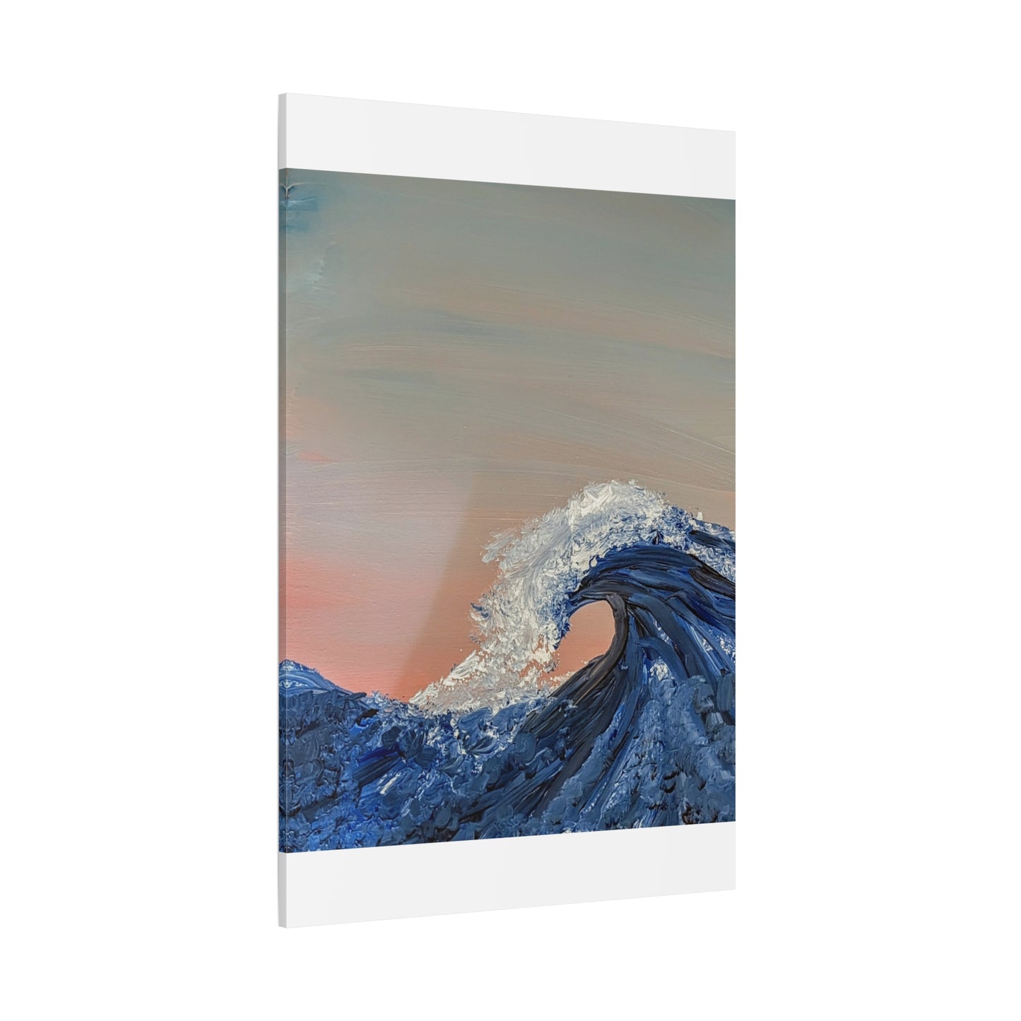 California_Coast - Ocean Wave Canvas Art — Blue Wave Seascape Matte Stretched Canvas