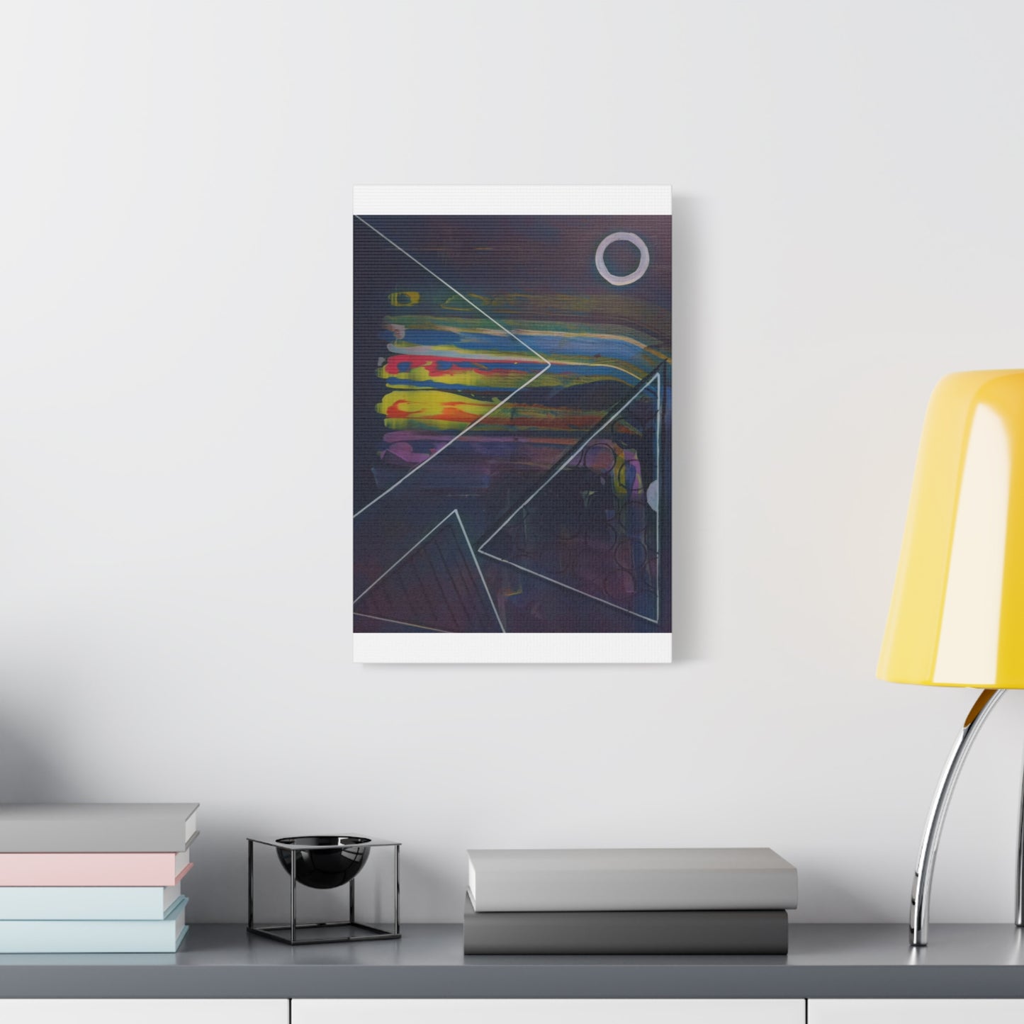 Abstract Geometric Canvas Art - 2025 astronomy – Colorful Drip Triangle Stretched Canvas