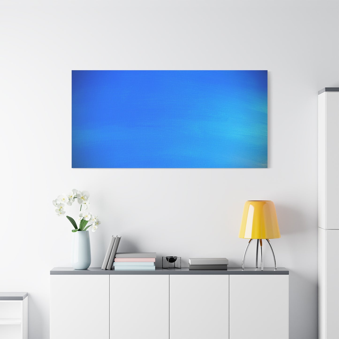 Blue Burst - Gradient Matte Canvas Print — Abstract Ocean Wall Art, Stretched 1.25"