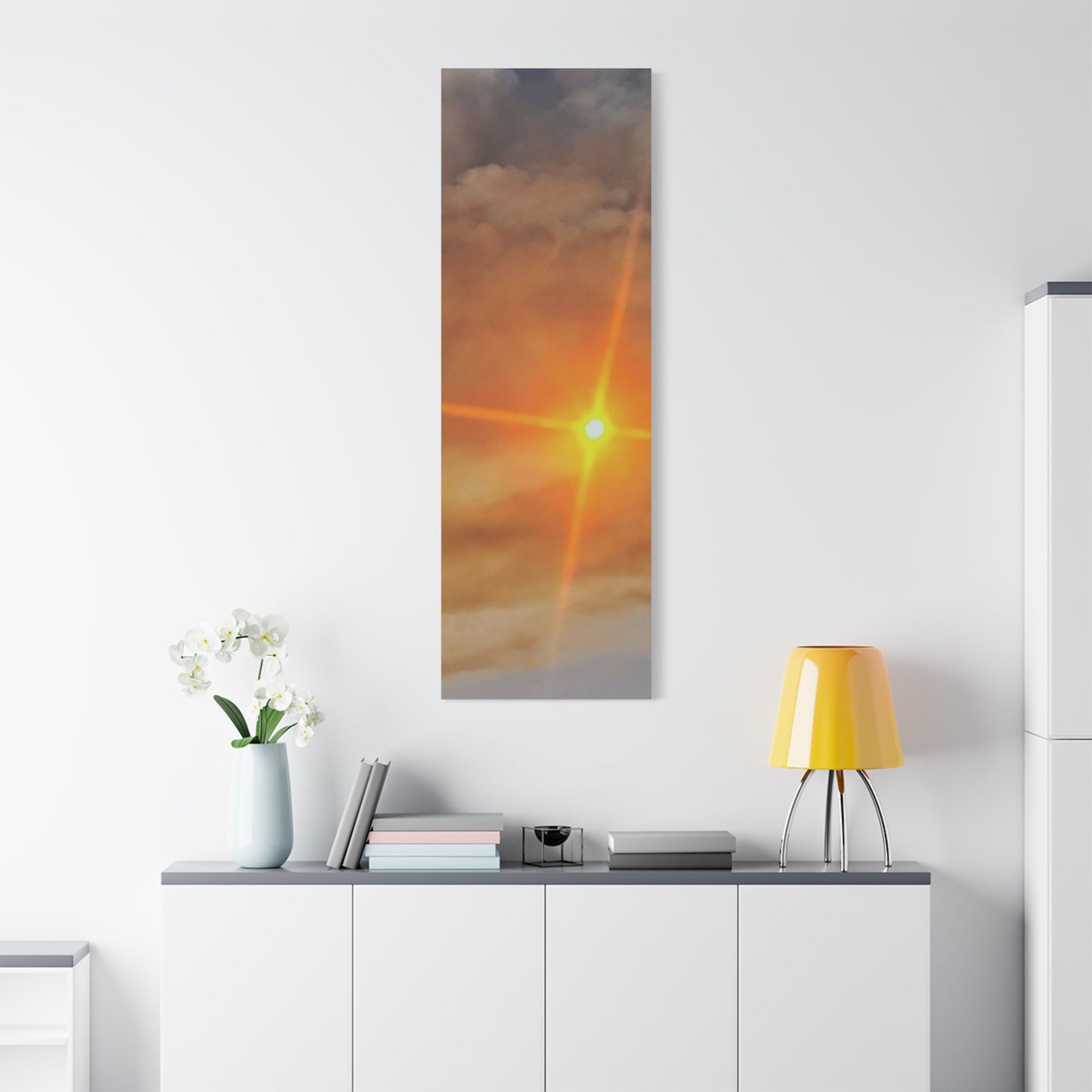 Sunburst Sunset Canvas Print — Warm Abstract Wall Art