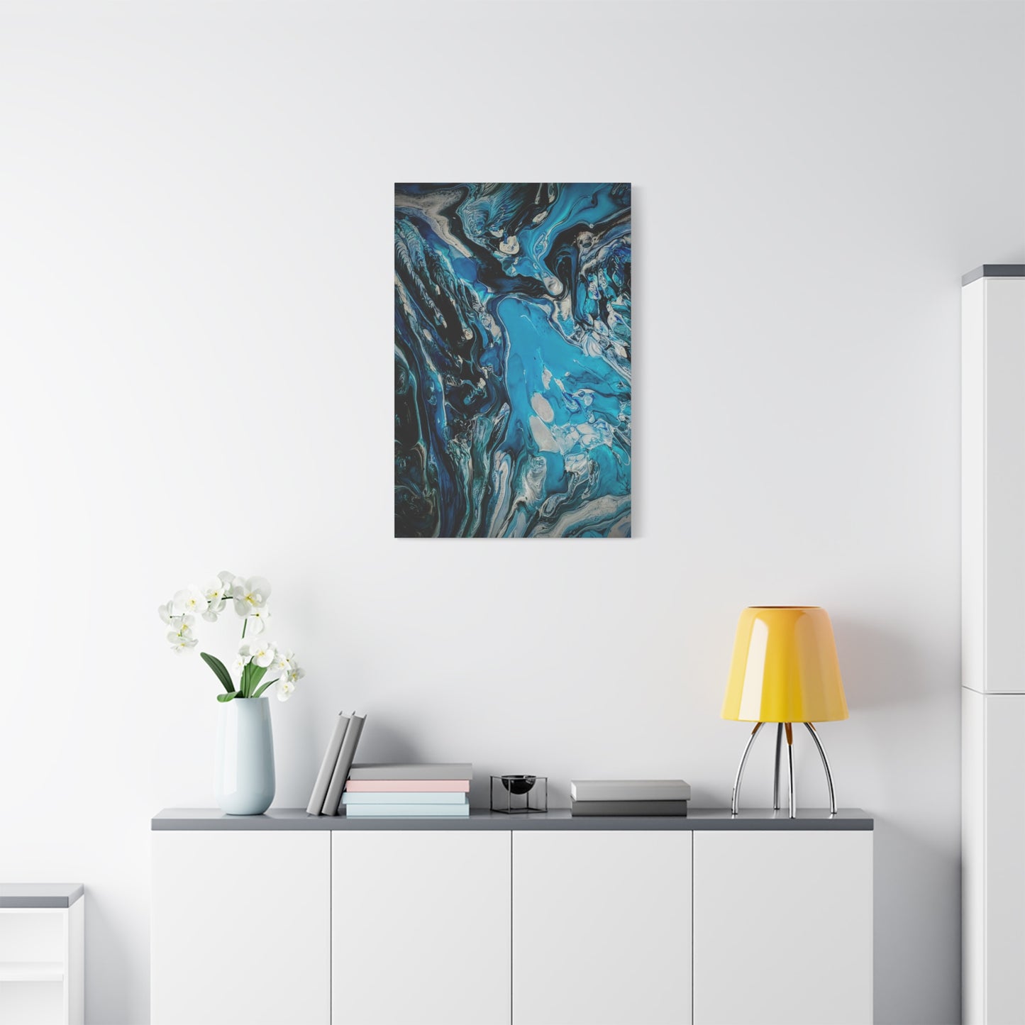 Blue Ocean Abstract Matte Canvas Print — Stretched Wall Art