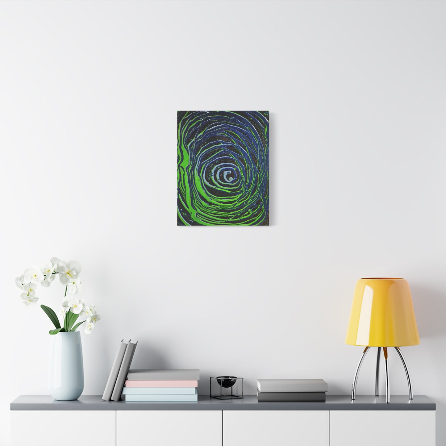 Abstract Green Swirl Matte Canvas Art — Stretched 1.25" Wall Décor