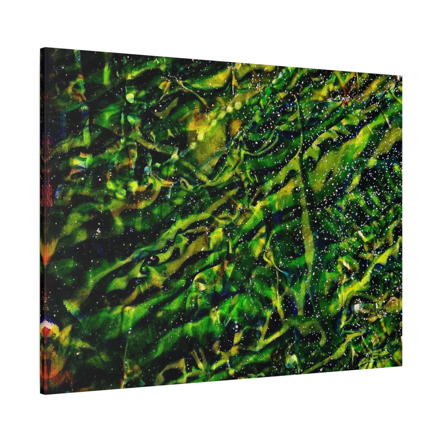 Confessions - Abstract Green Texture Canvas - Matte Stretched Wall Art