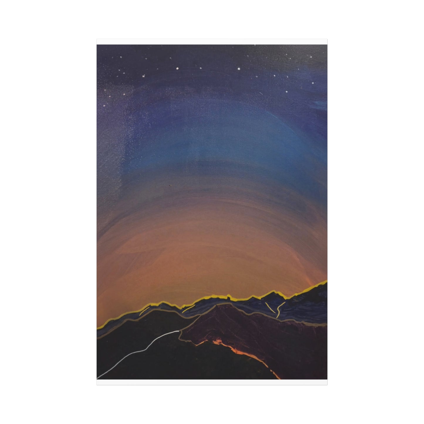 Sunset Mountain Canvas Wall Art - first light — Matte Stretched Landscape Print