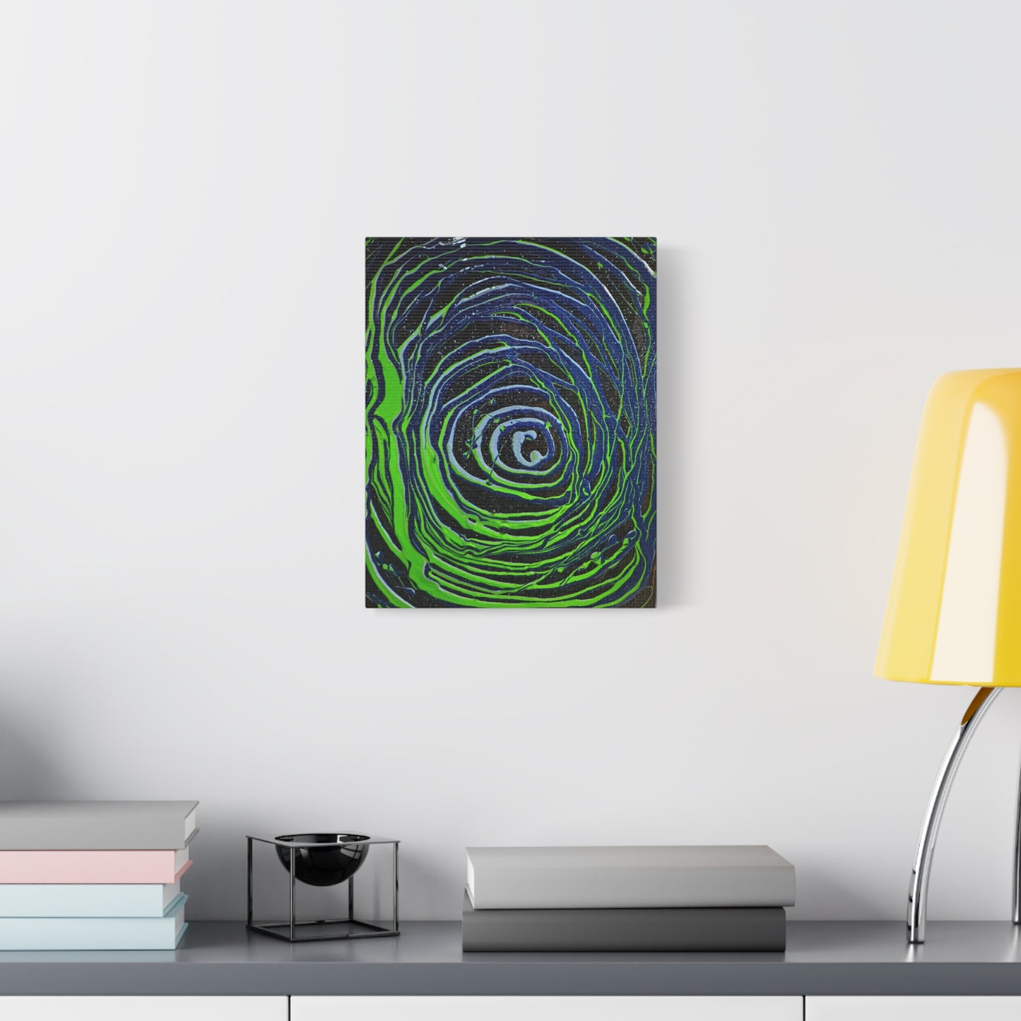 Abstract Green Swirl Matte Canvas Art — Stretched 1.25" Wall Décor