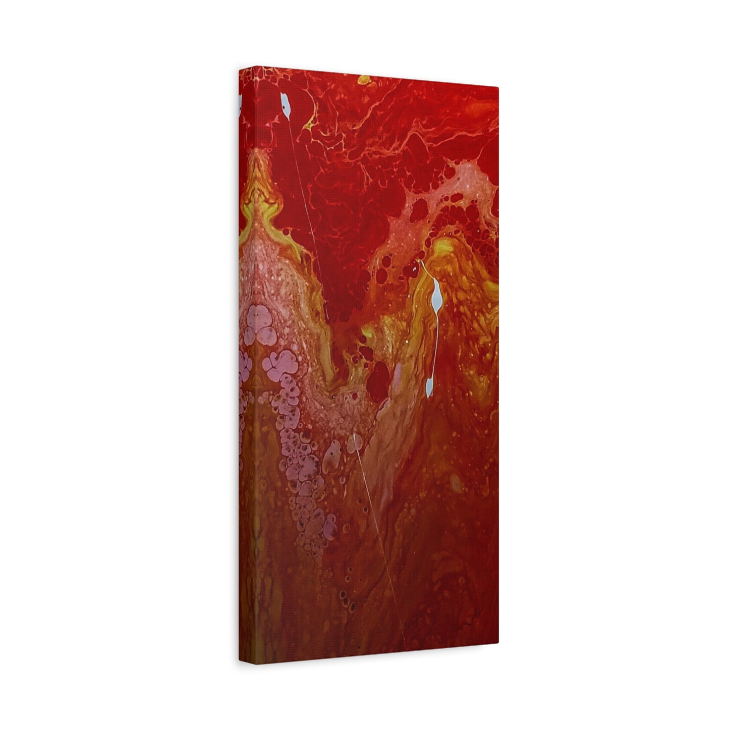 Abstract Red Fluid Art Canvas Print — Matte Stretched Wall Art