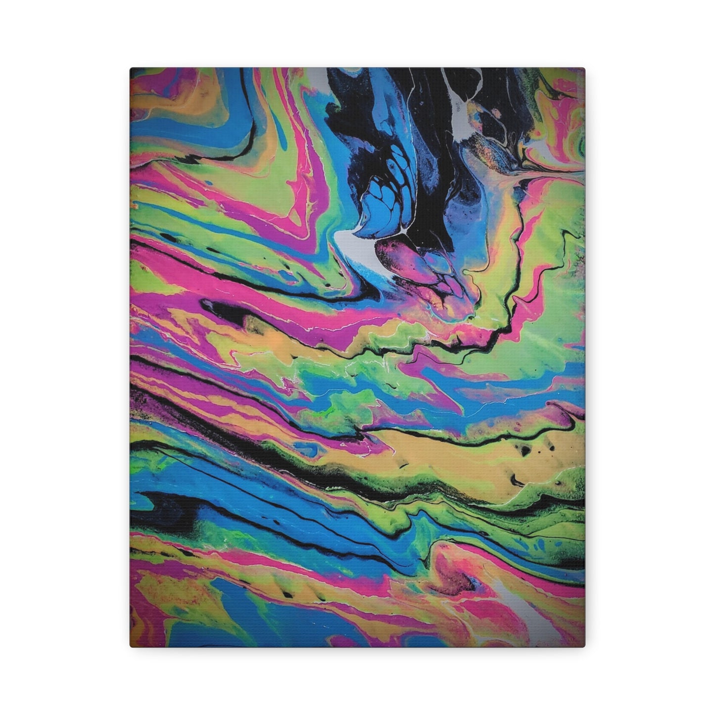 Abstract Neon Fluid Art Canvas Print — Vibrant Psychedelic Wall Decor
