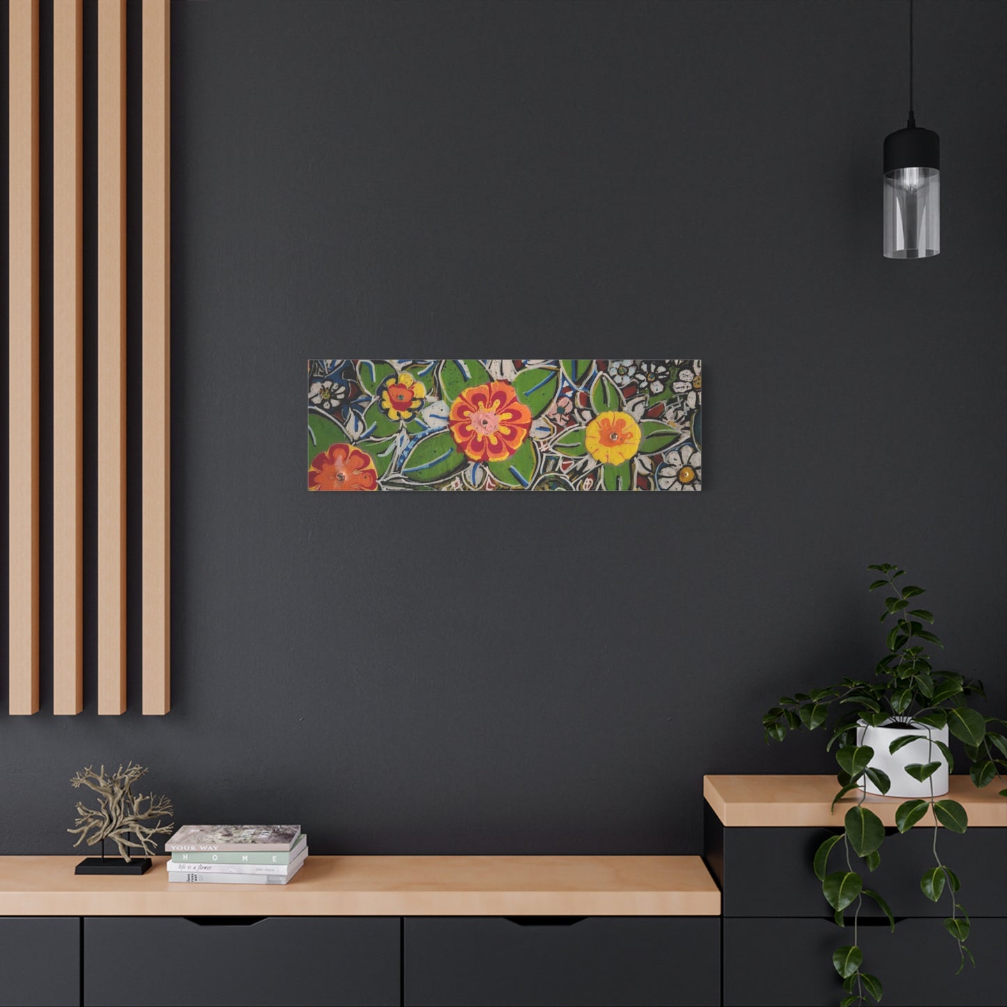 Urban_gardening-04 - Floral Pop Matte Stretched Canvas – Colorful Hand-Painted Garden Wall Art