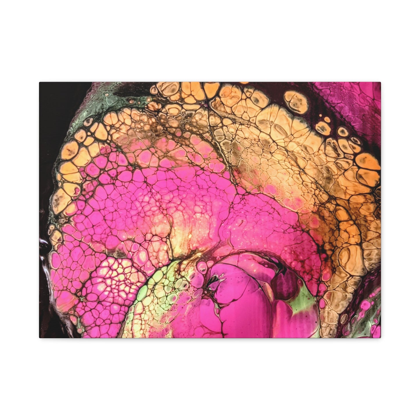 Abstract Pink & Gold Fluid Art Canvas