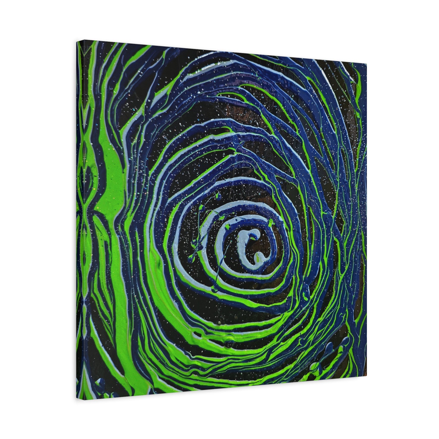 Abstract Green Swirl Matte Canvas Art — Stretched 1.25" Wall Décor