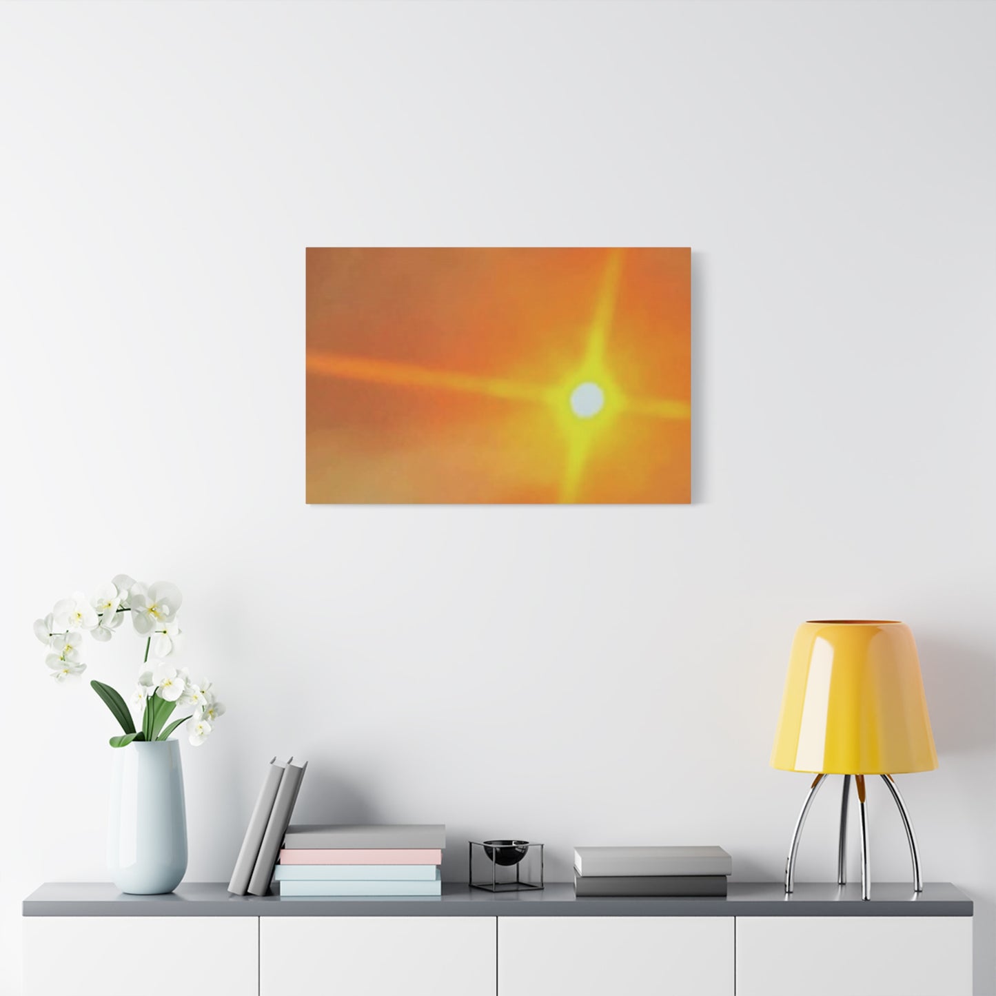 Sunburst Sunset Canvas Print — Warm Abstract Wall Art