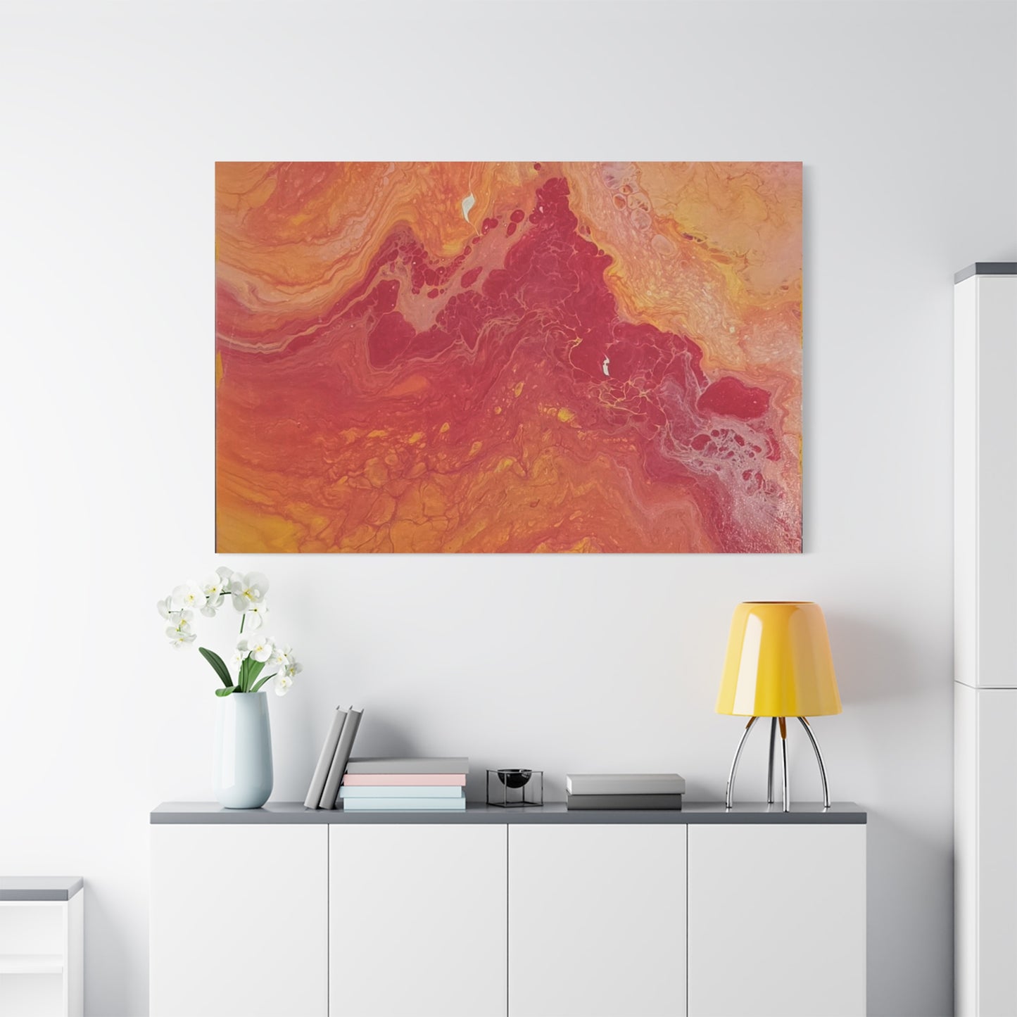 Abstract Pepto Popured - Sunset Swirl Matte Canvas Art - Stretched 1.25"