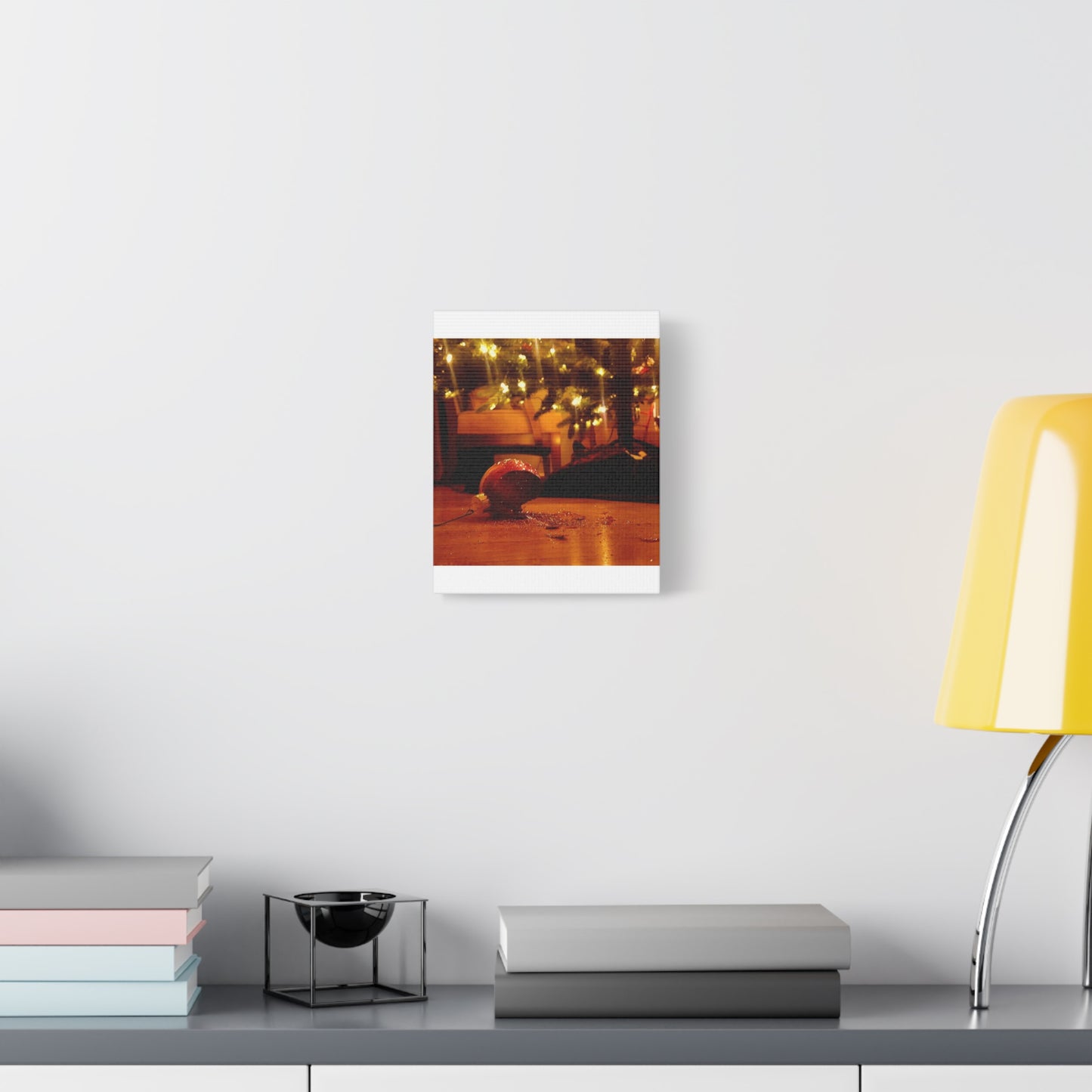 Christmas Tree Ornament Photo Canvas – Cozy Holiday Still Life Wall Art