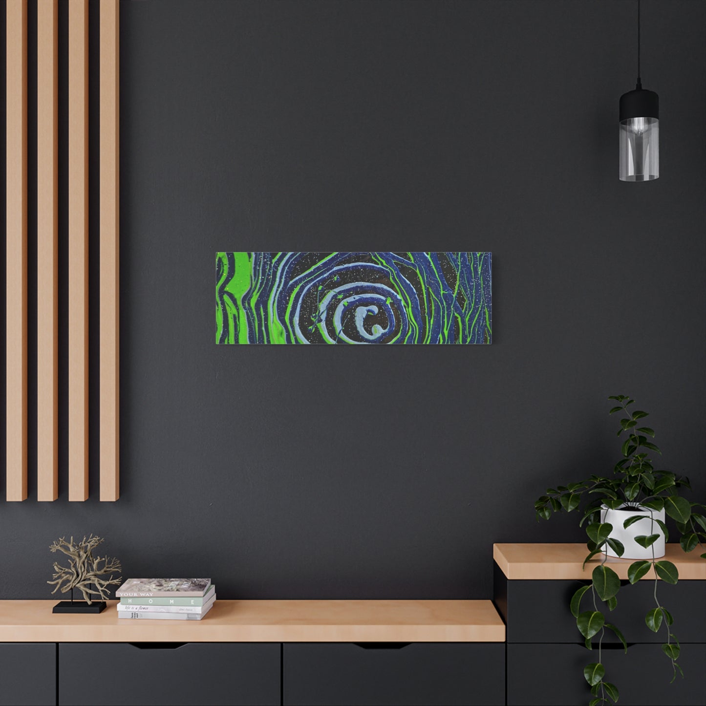 Abstract Green Swirl Matte Canvas Art — Stretched 1.25" Wall Décor