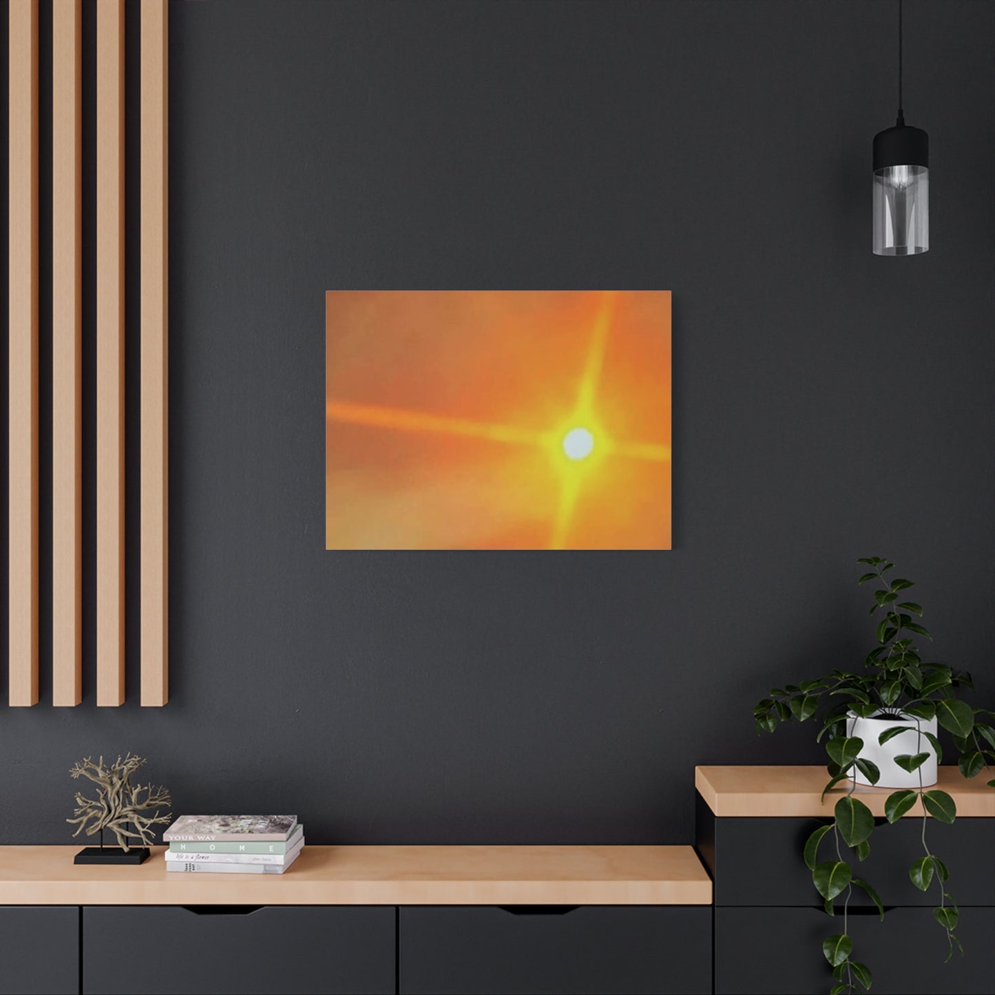Sunburst Sunset Canvas Print — Warm Abstract Wall Art