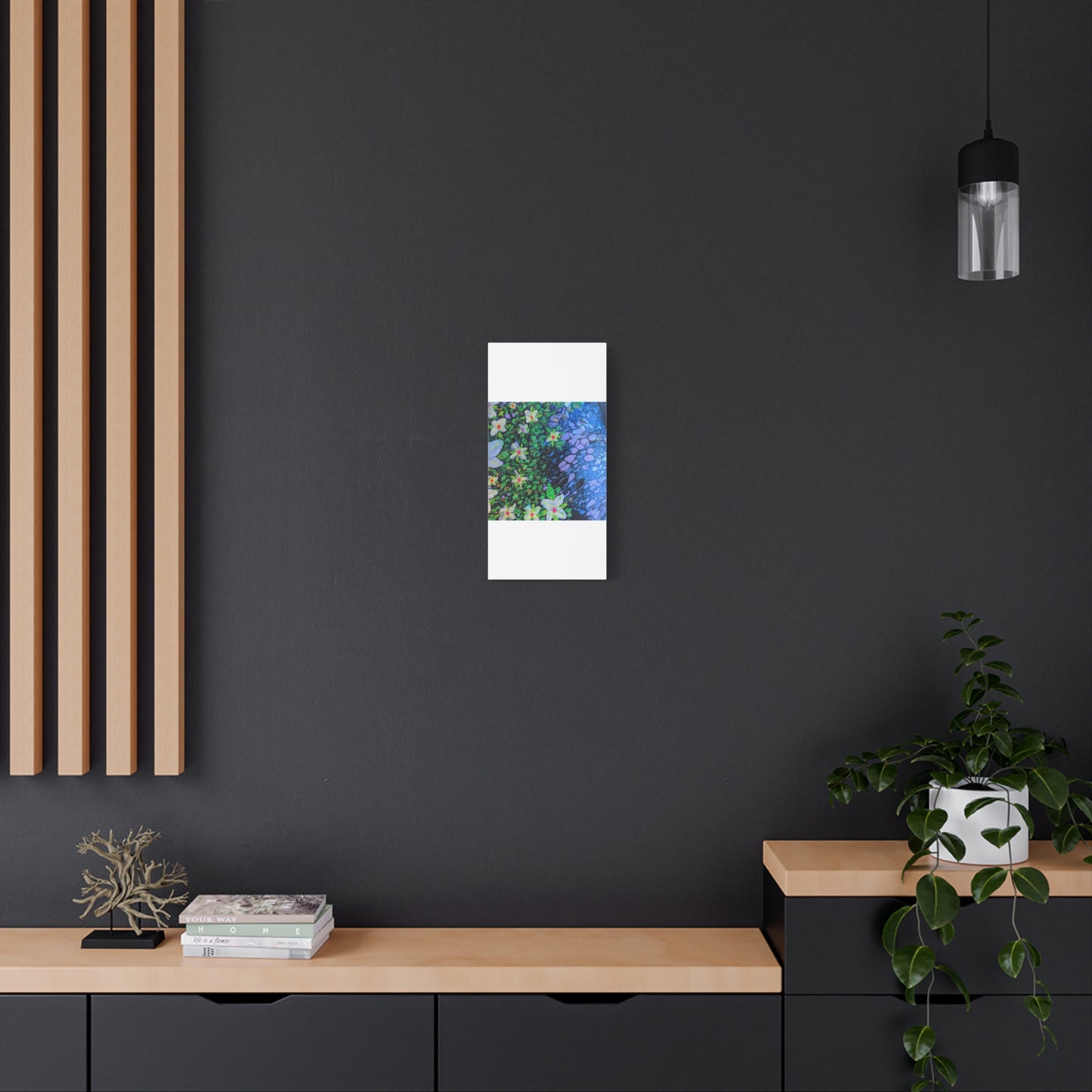 Floetrol&Flowers -  Reef Matte Canvas Wall Art — Blue & Green Abstract Flower Painting