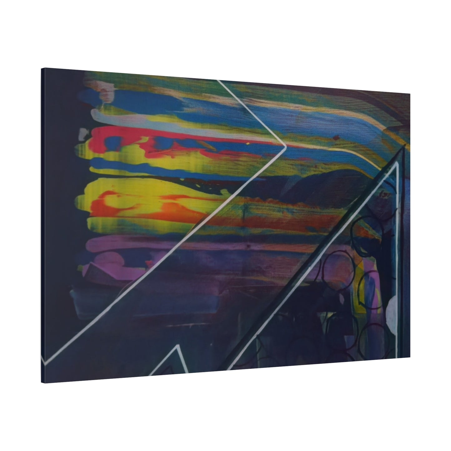 Abstract Geometric Canvas Art - 2025 astronomy – Colorful Drip Triangle Stretched Canvas
