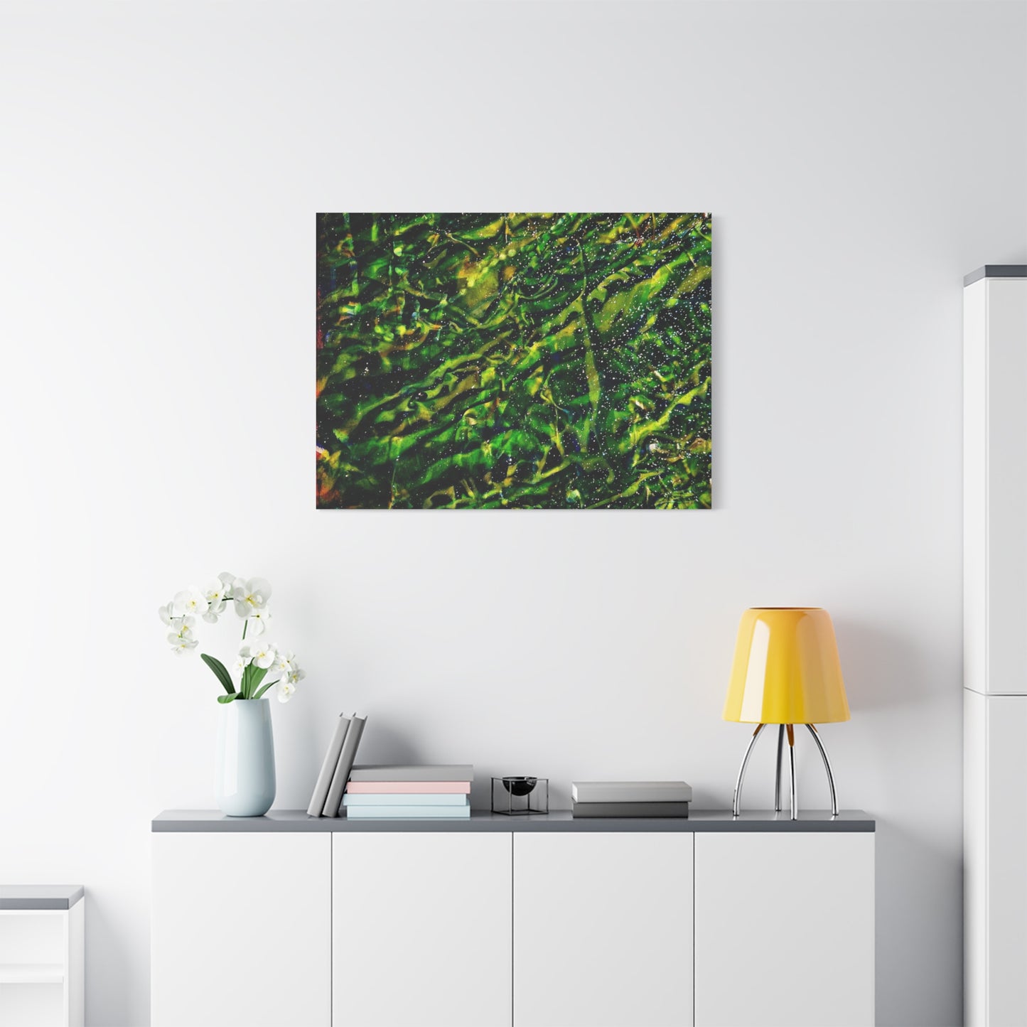 Confessions - Abstract Green Texture Canvas - Matte Stretched Wall Art