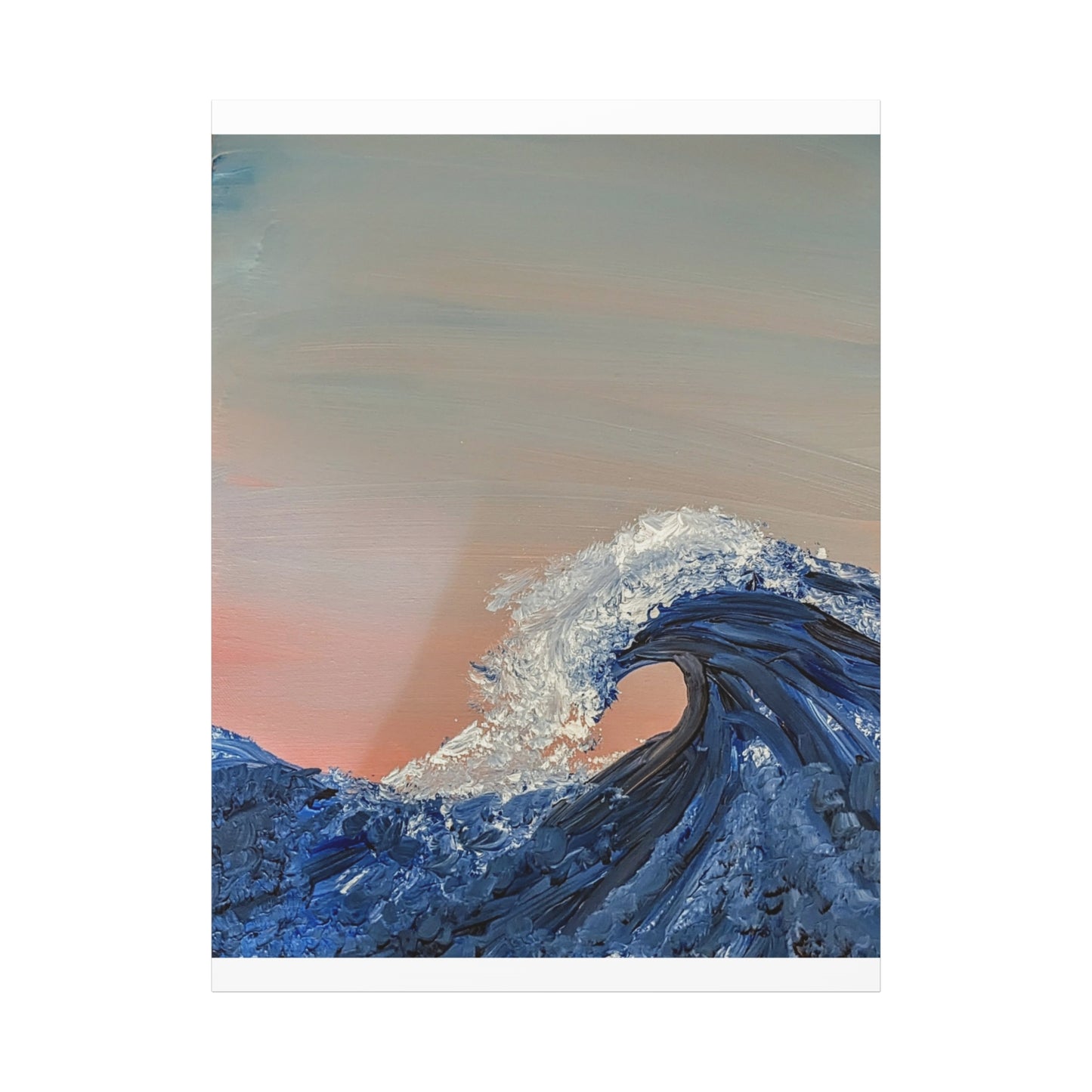 California_Coast - Ocean Wave Canvas Art — Blue Wave Seascape Matte Stretched Canvas