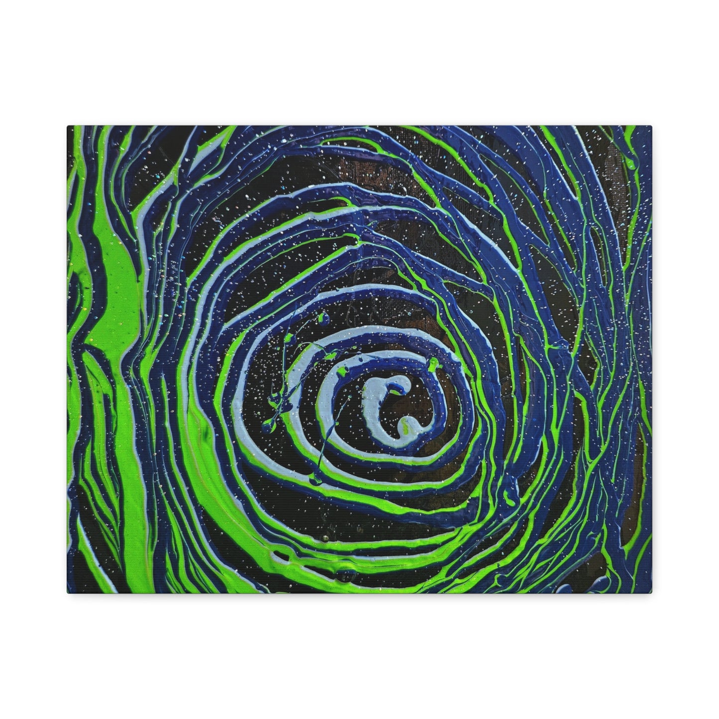 Abstract Green Swirl Matte Canvas Art — Stretched 1.25" Wall Décor