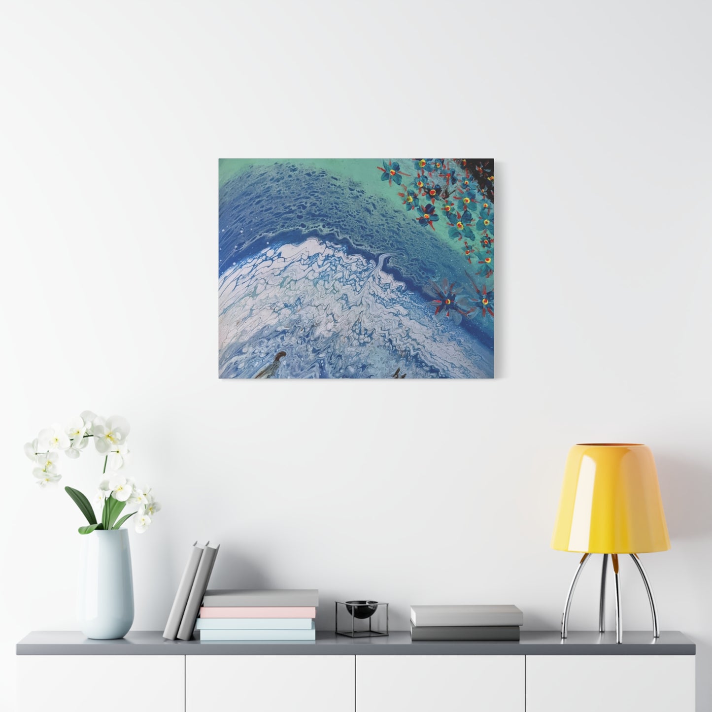 floetrol&flowers - Abstract Matte Canvas Print — Floral Accents Stretched Wall Art