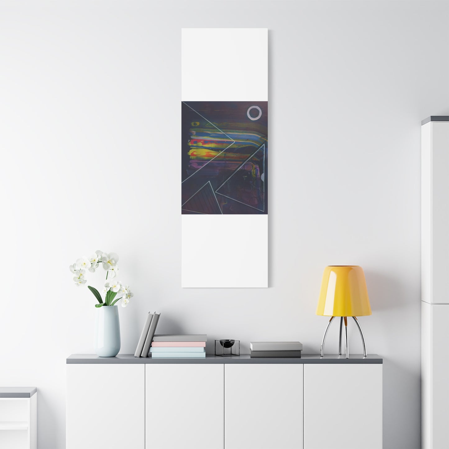 Abstract Geometric Canvas Art - 2025 astronomy – Colorful Drip Triangle Stretched Canvas