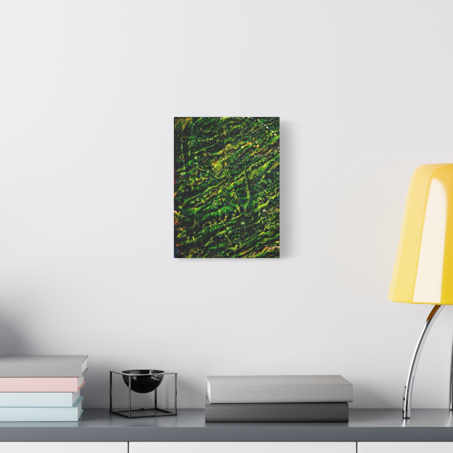 Confessions - Abstract Green Texture Canvas - Matte Stretched Wall Art