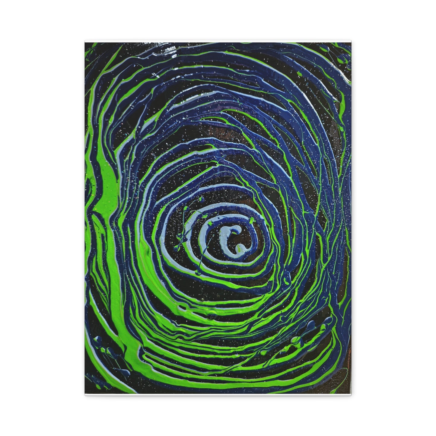 Abstract Green Swirl Matte Canvas Art — Stretched 1.25" Wall Décor