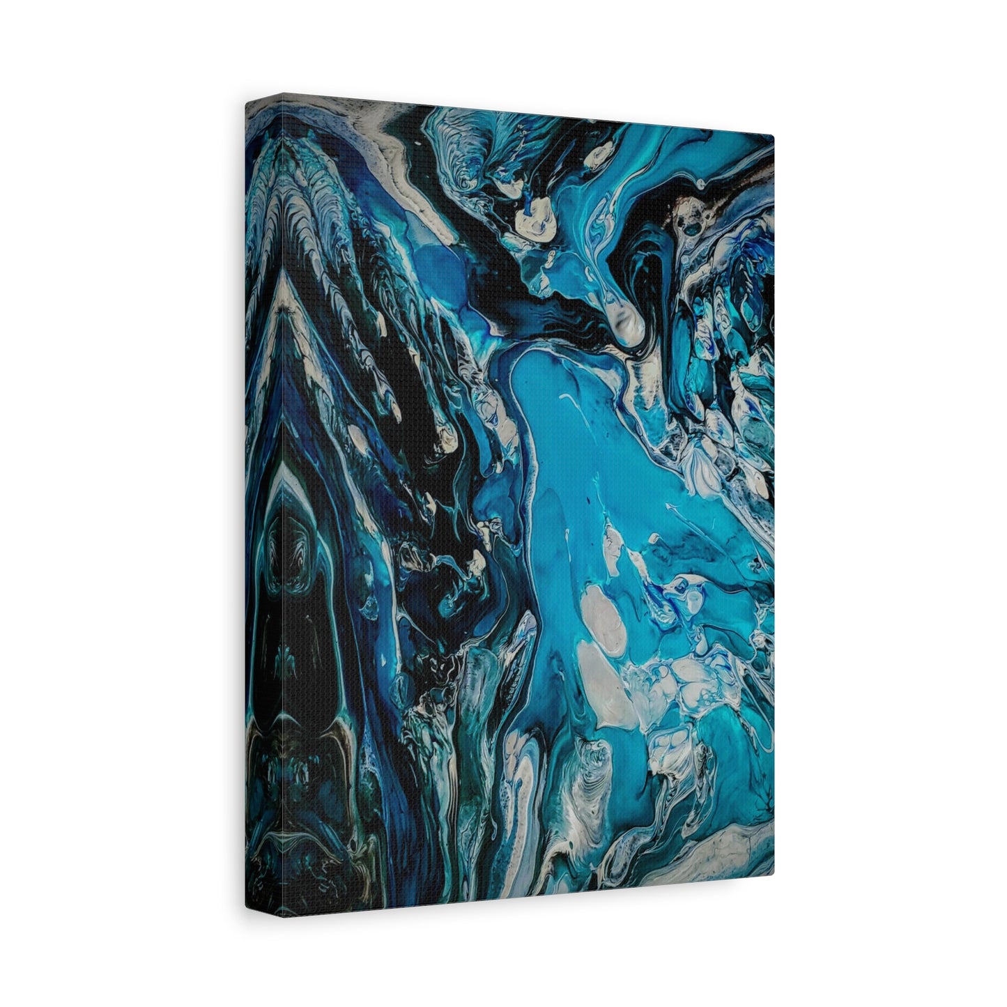 Blue Ocean Abstract Matte Canvas Print — Stretched Wall Art
