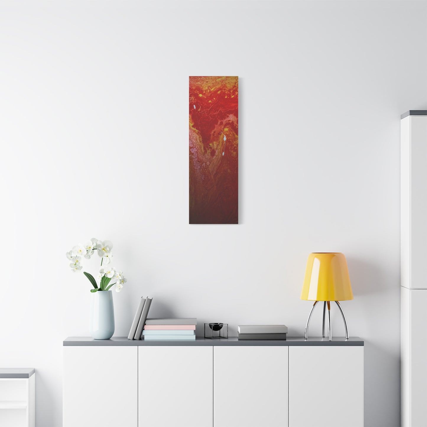 Abstract Red Fluid Art Canvas Print — Matte Stretched Wall Art