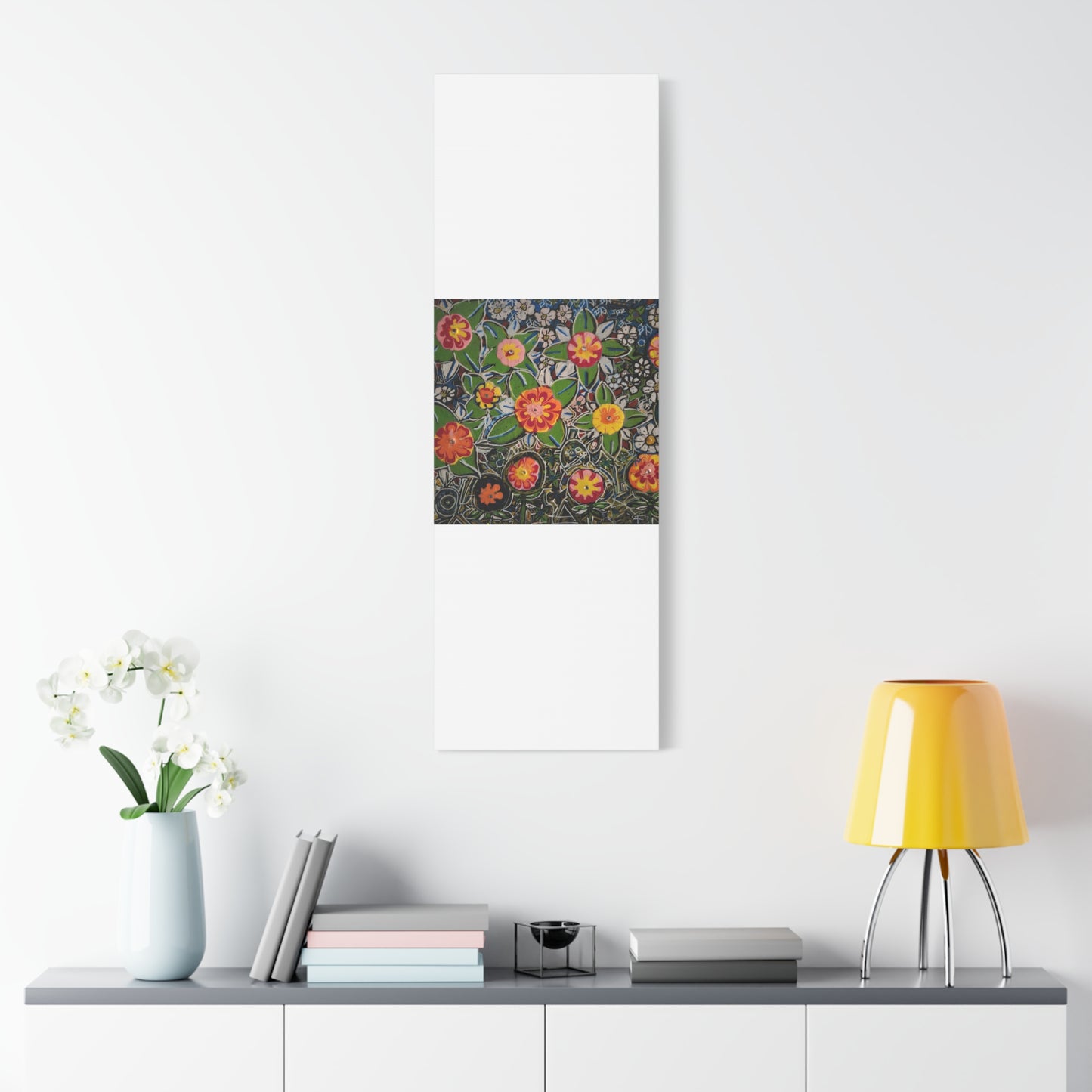 Urban_gardening-04 - Floral Pop Matte Stretched Canvas – Colorful Hand-Painted Garden Wall Art