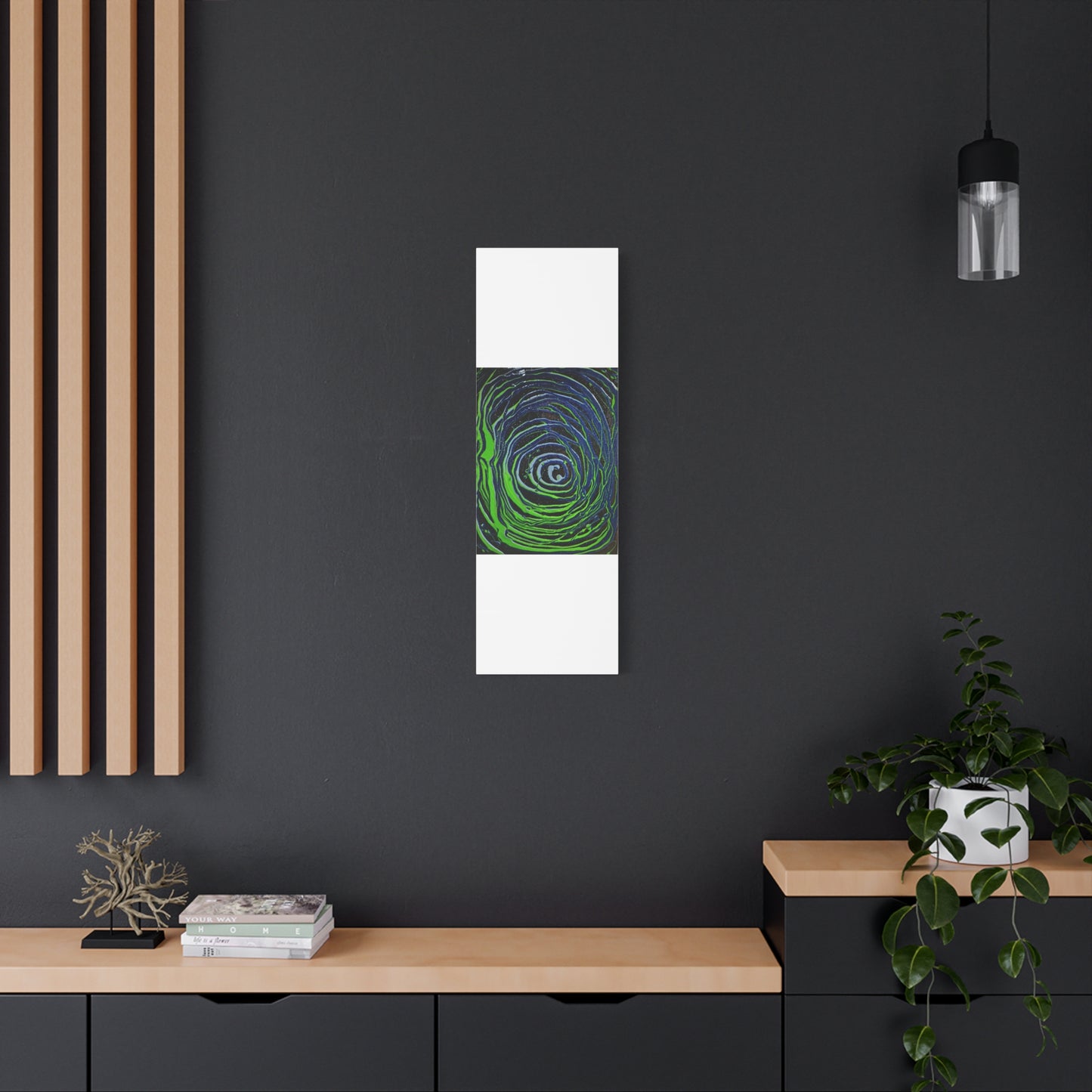 Abstract Green Swirl Matte Canvas Art — Stretched 1.25" Wall Décor